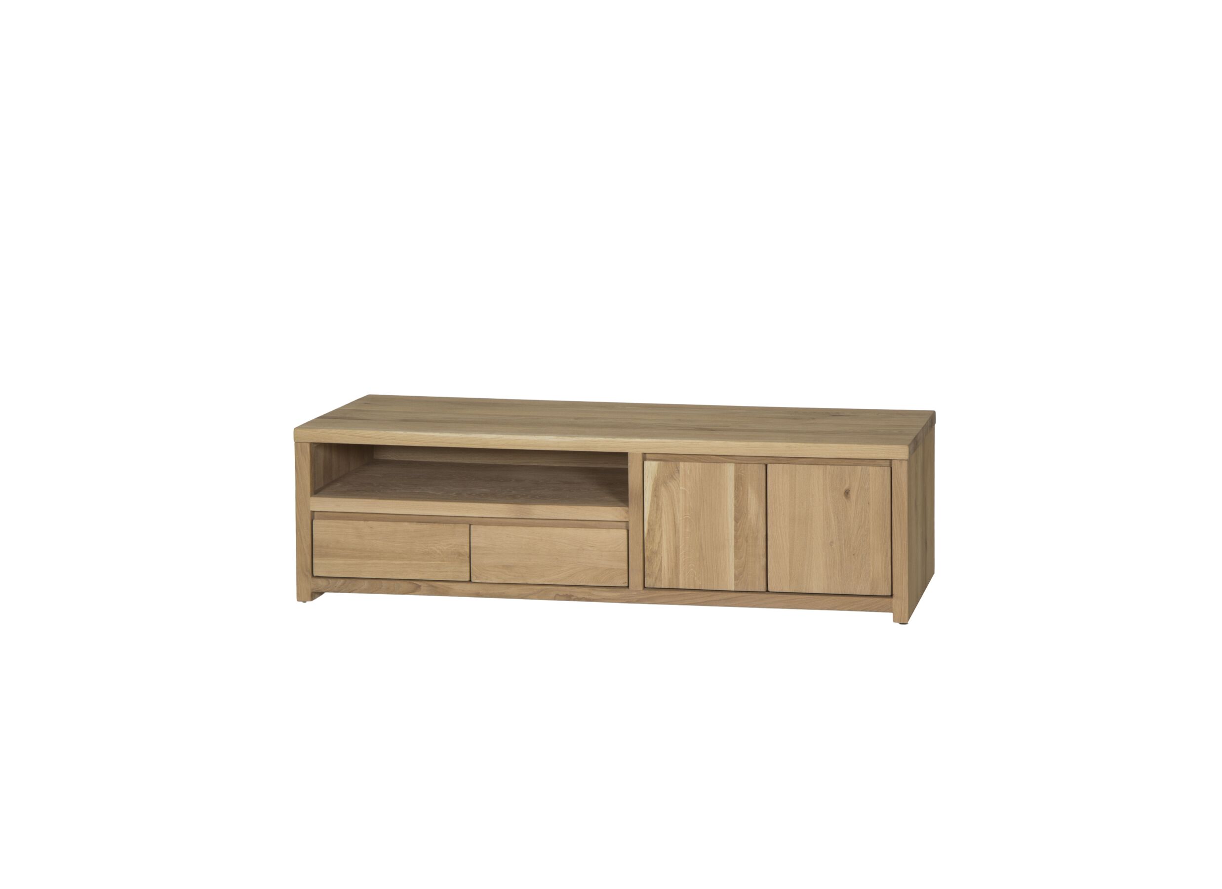 Tv-meubel Amarillo 160cm - eik massief & fineer & decor - naturel