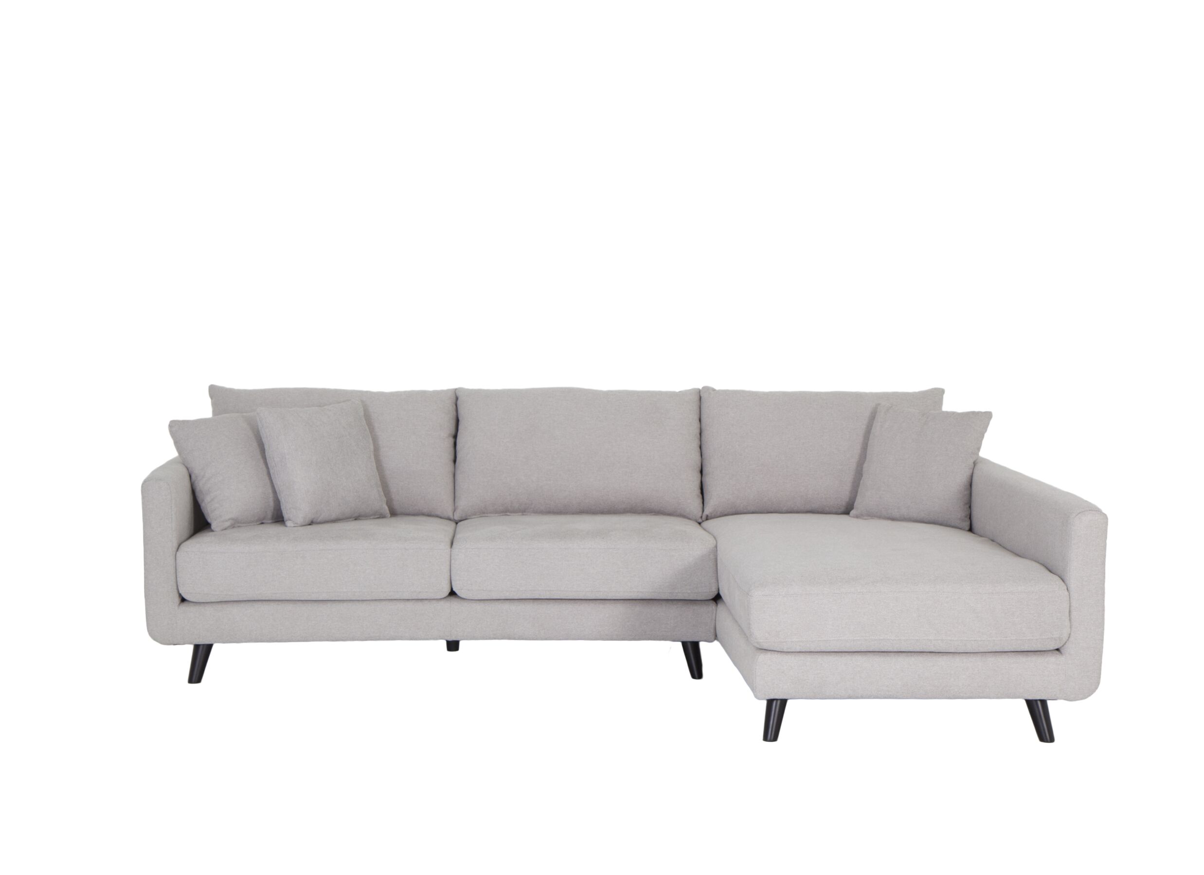 Aperçu - Canapé d'angle Pretorio 264x167cm - tissu - gris