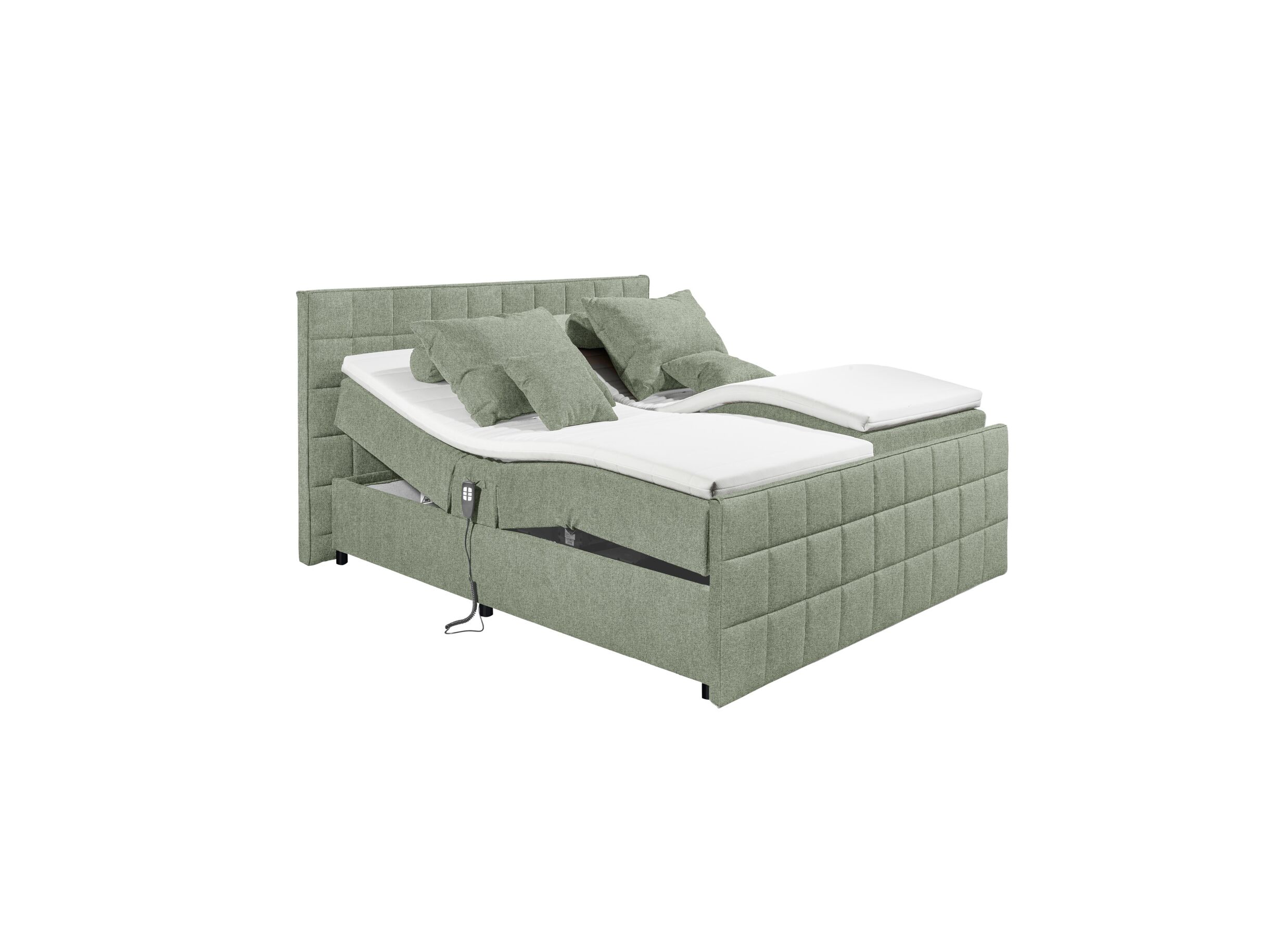 Lit box Gabun 180x200cm électrique tissu olive