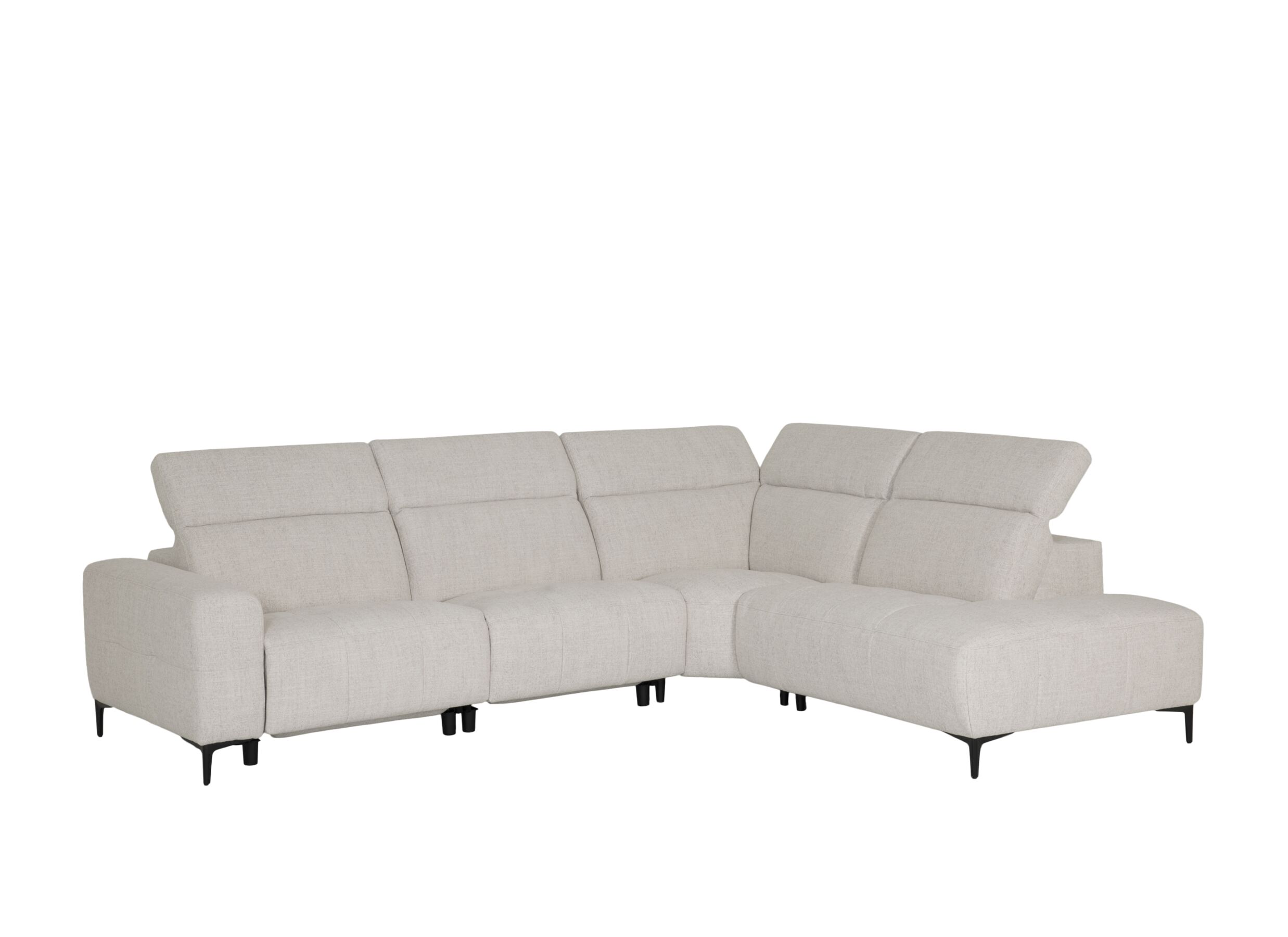 Overzichtsfoto - Hoeksalon Knight 317x255cm - stof - beige met relax