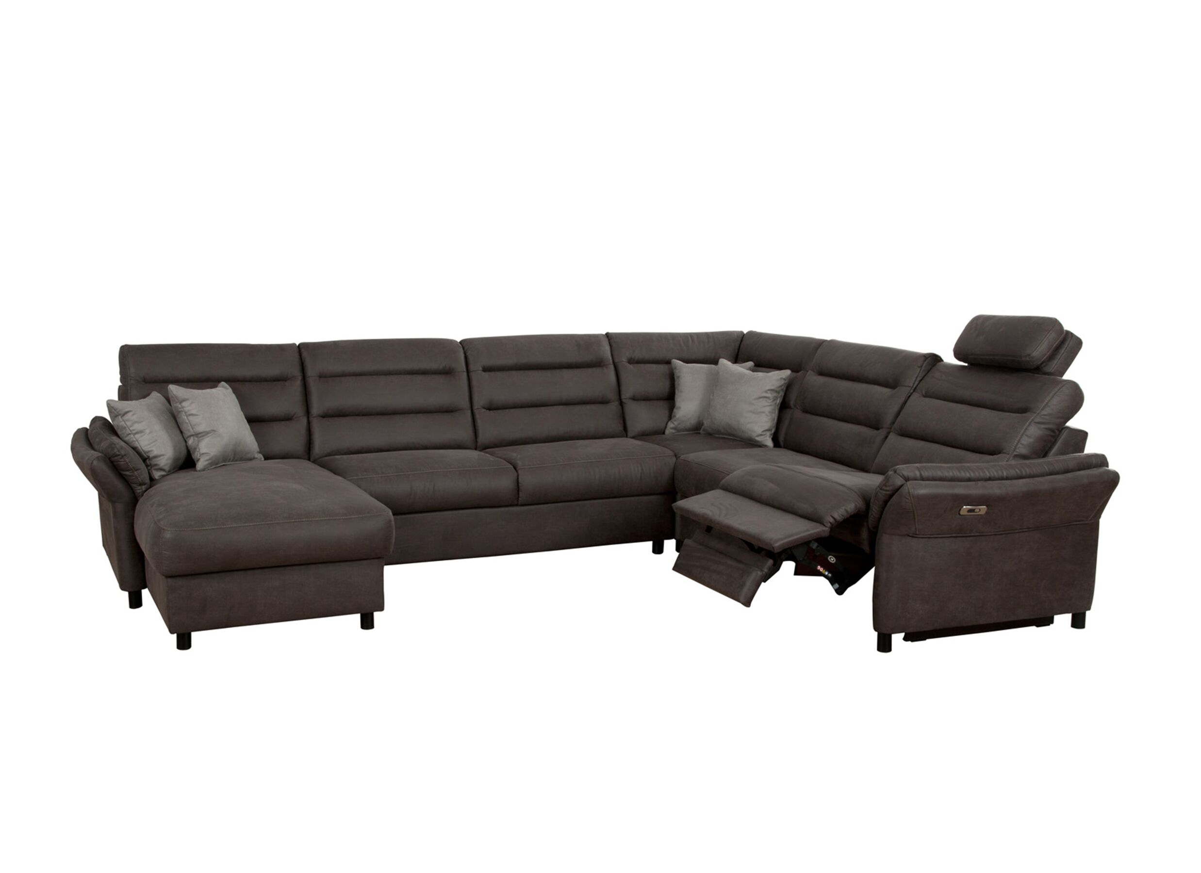 Overzichtsfoto - Hoeksalon Foreno 350x268cm - stof - grijs met relax