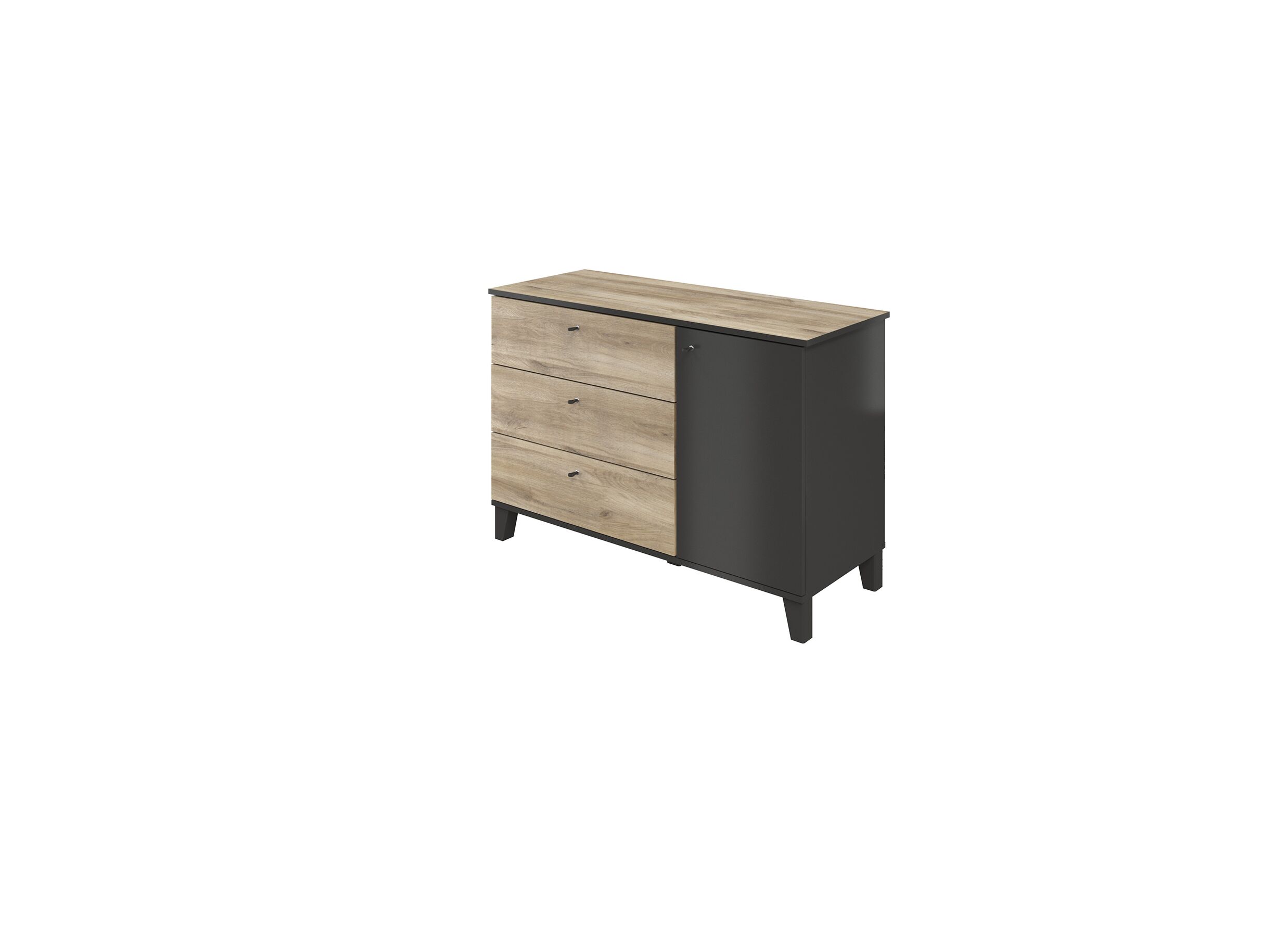 Commode Artley 110x48x74cm - Commode Artley 110x48x74cm - décor - marron & noir