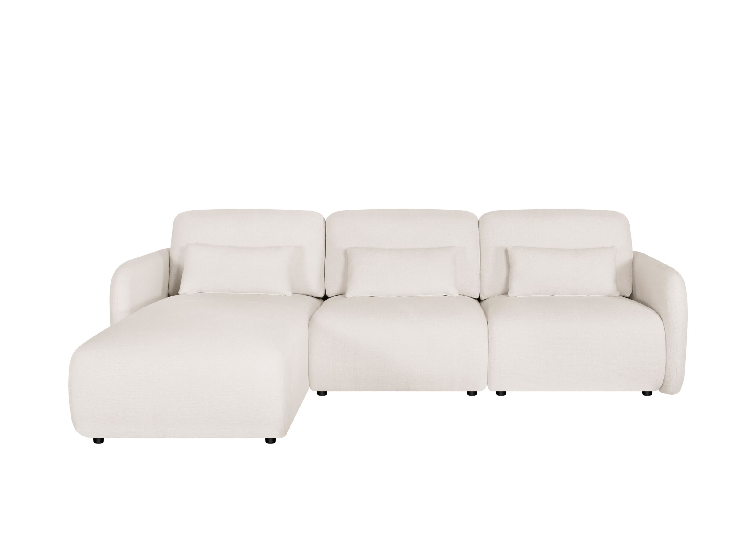 Aperçu - Canapé d'angle Danae 282x168cm - tissu - beige
