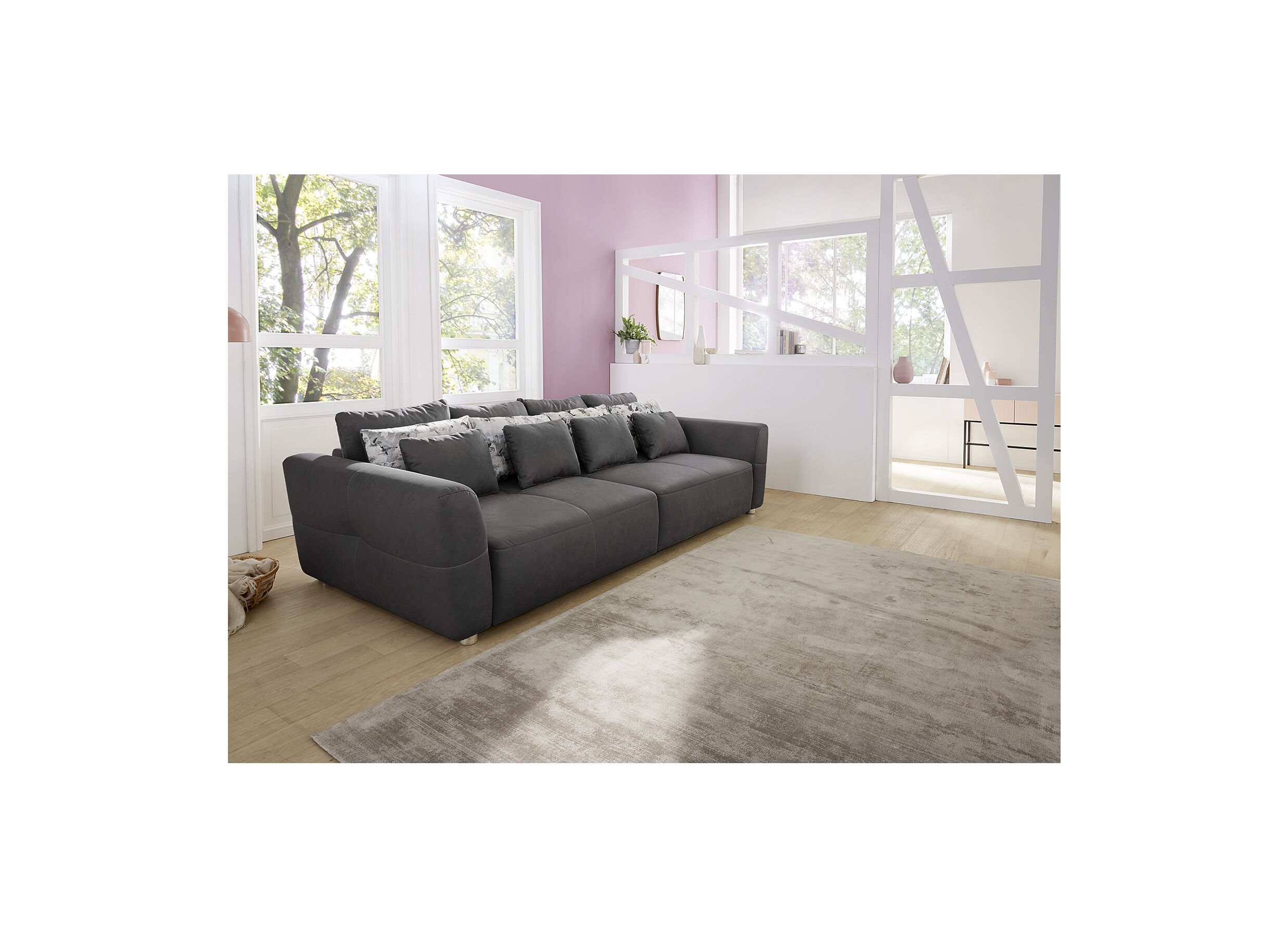 Zetel Gulliver 4-zit - stof - donkergrijs