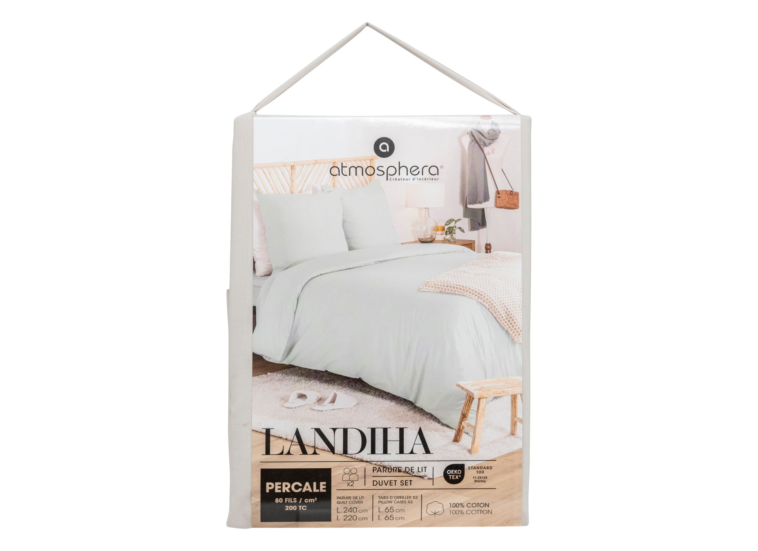 Overzichtsfoto - Dekbedovertrek 240x220cm - percale katoen - beige