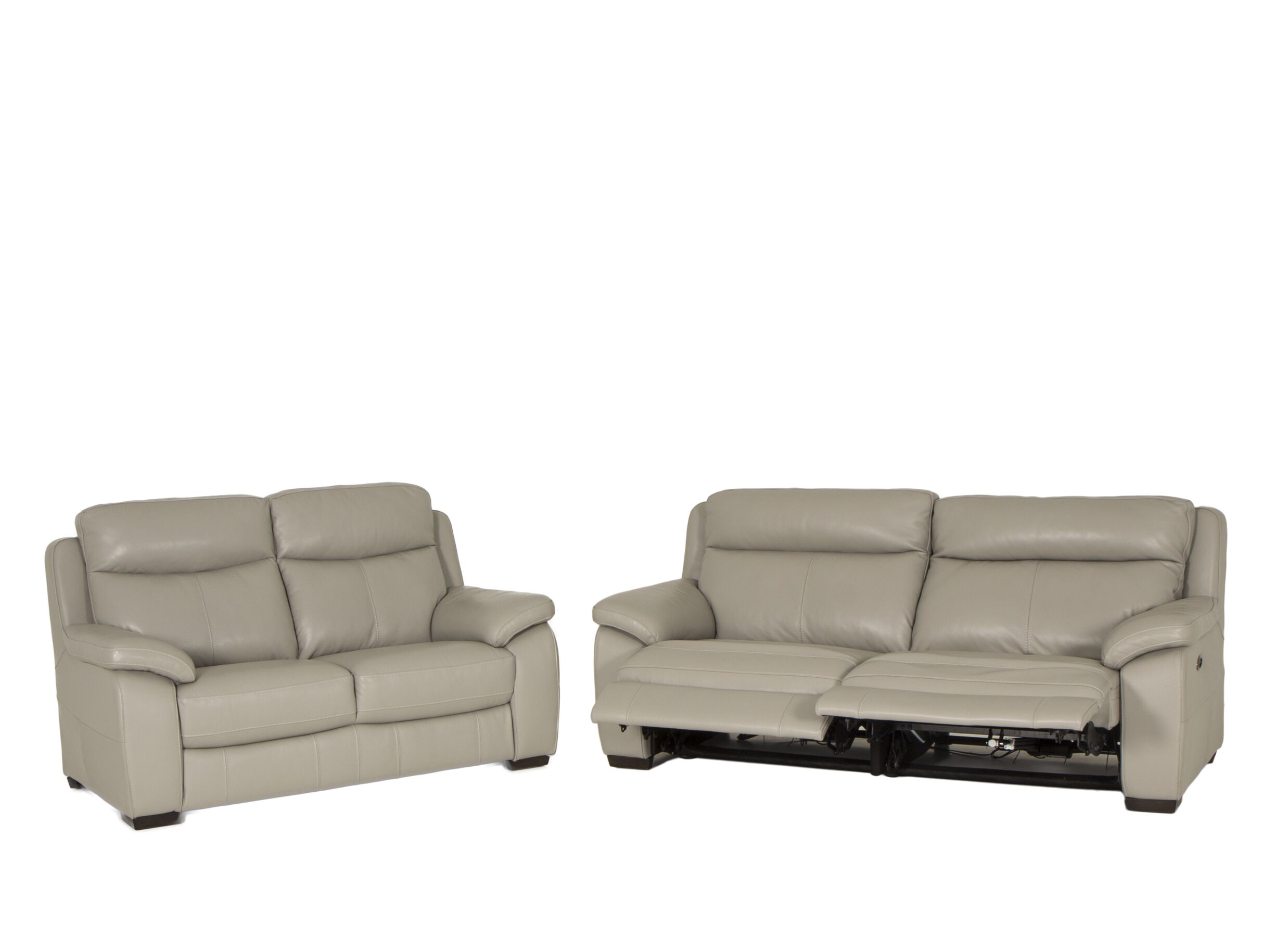 5+2-places cuir gris - Canapé Mohawk 2,5+2 places - cuir - gris avec relax