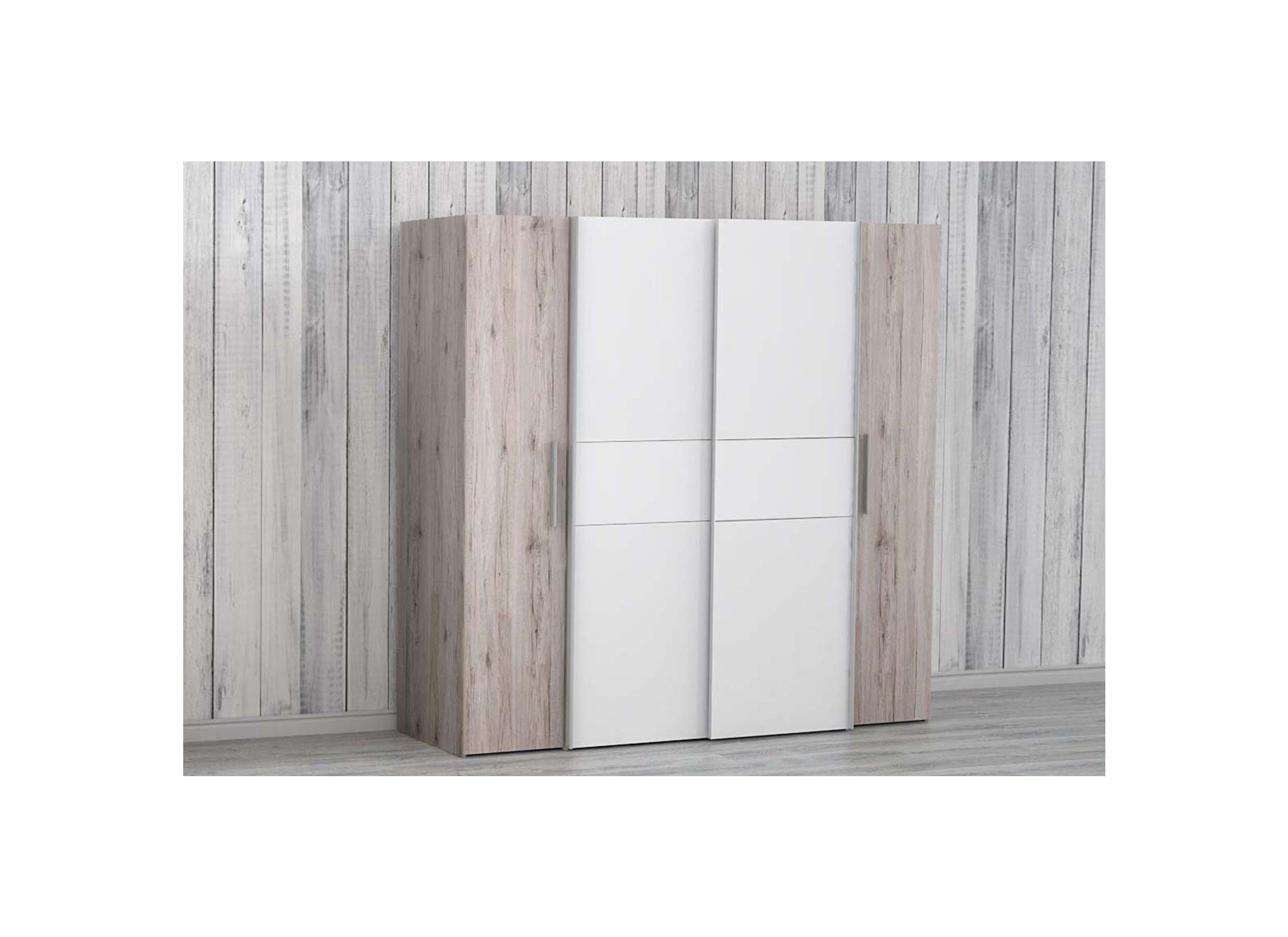 Garde-robe Kalixtus 200cm - décor - chêne sable/blanc