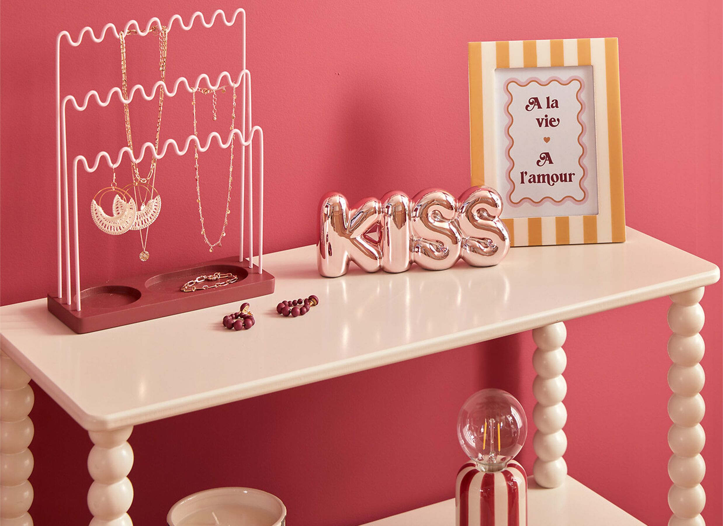 Sfeerfoto - Deco Kiss/Wow H8,5cm - dolomiet - roze