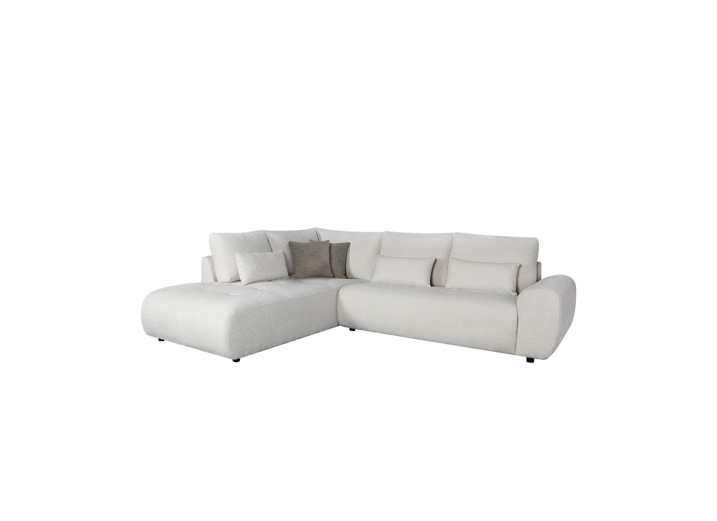 Hoeksalon Garama stof beige - Canapé d'angle Garama tissu beige