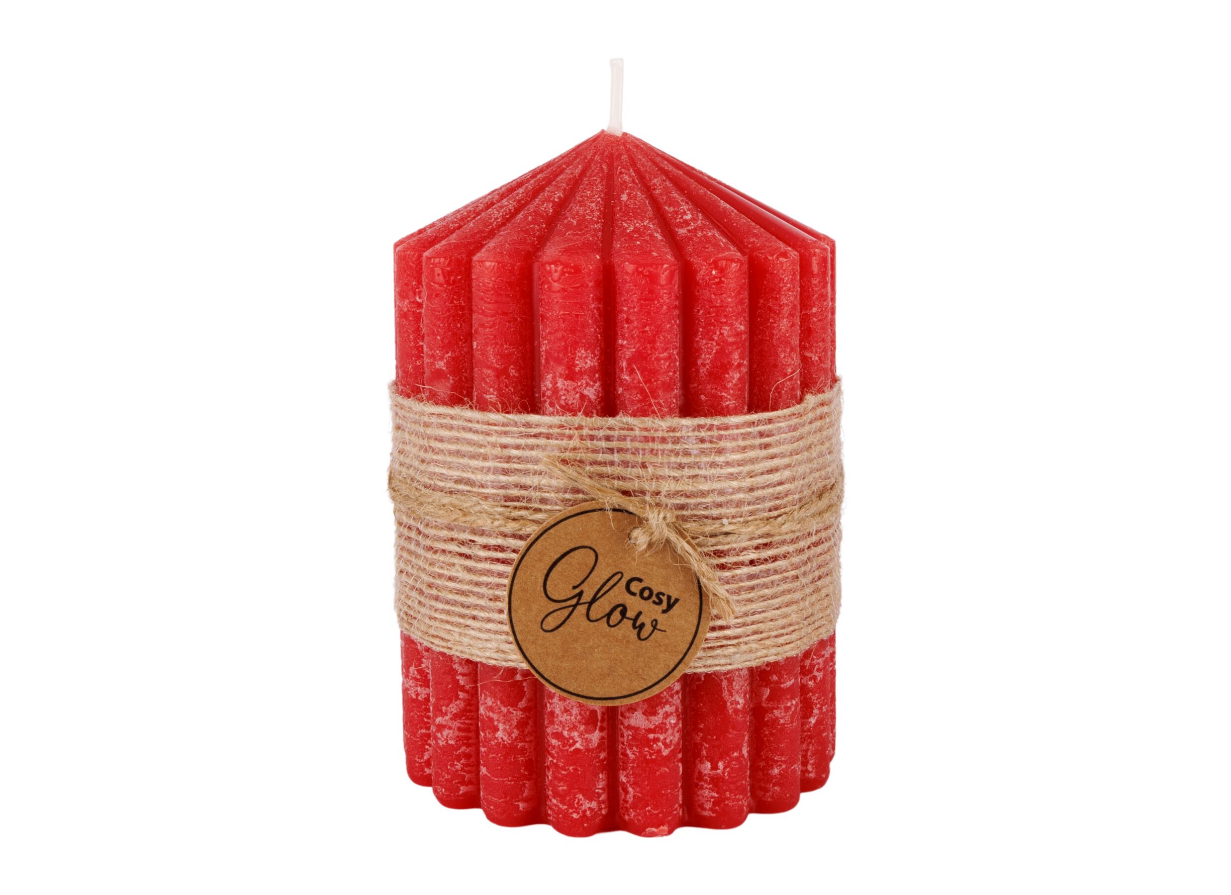 Plus Important - Bougie Ribble Ø7x10cm - paraffine - rouge