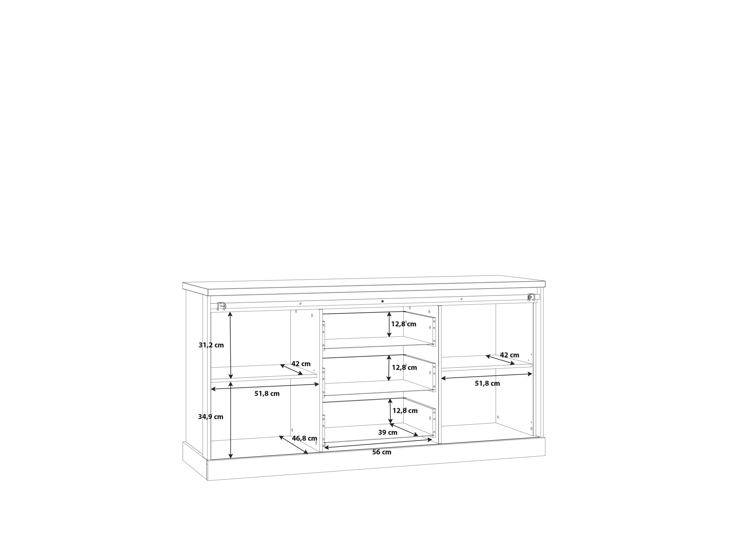 Dressoir Kaszimiro 173cm - meubelplaat - waterford eik/zwart