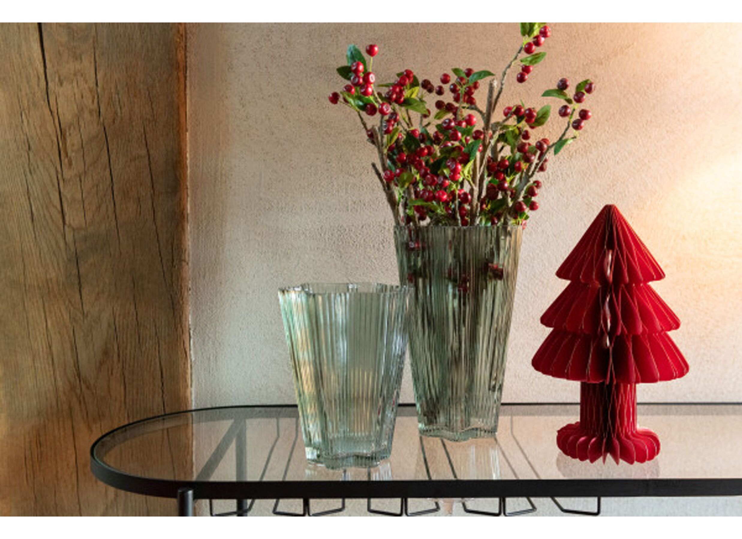 Foto ambiance - Vase H20cm - verre - gris vert