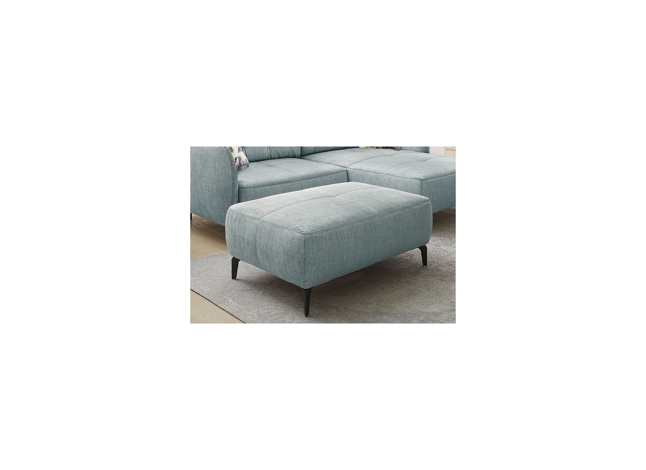 Voetenbank Saulo 114x81cm stof blauw
