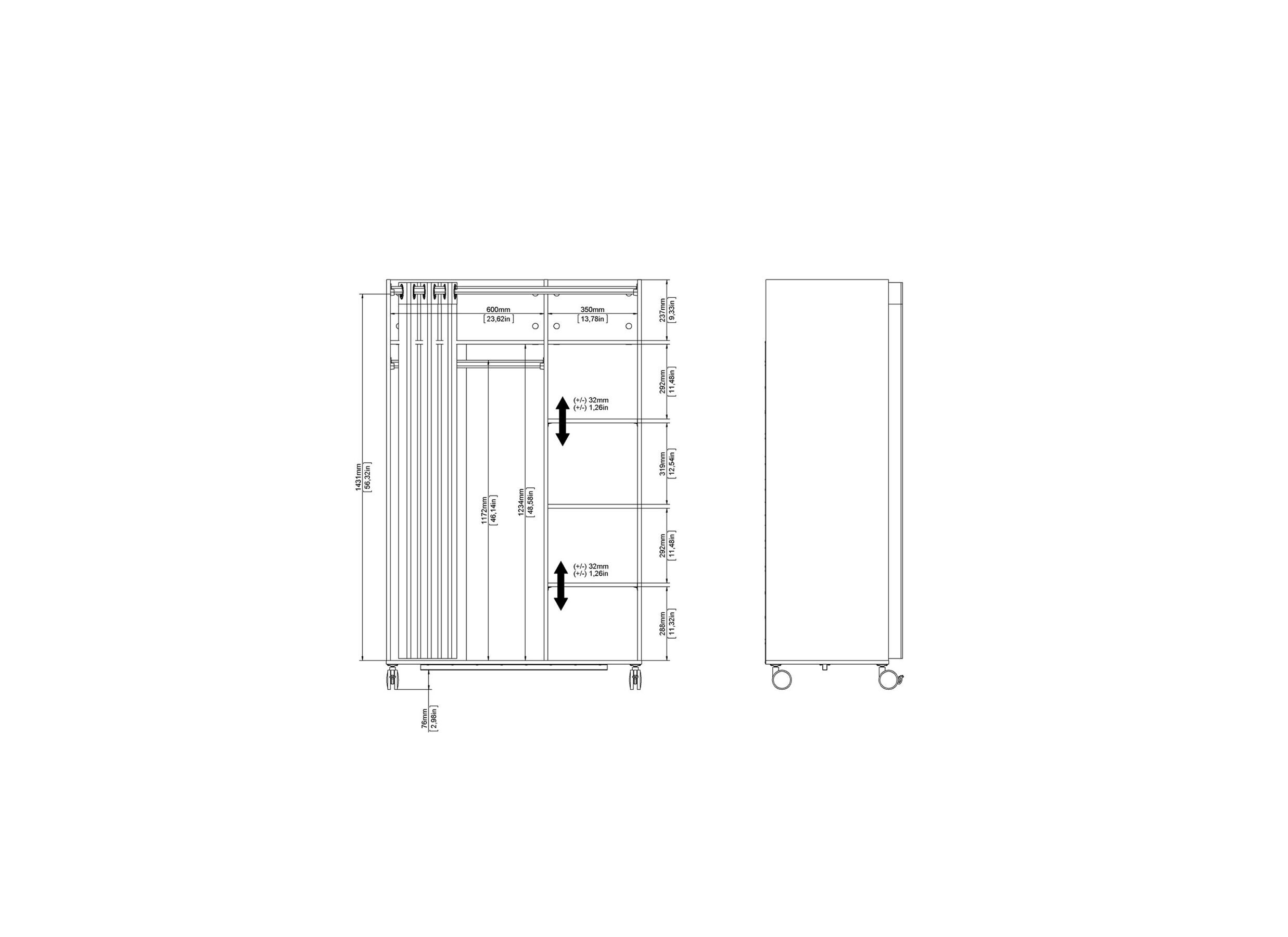Garde-robe Kit 100x48x160cm