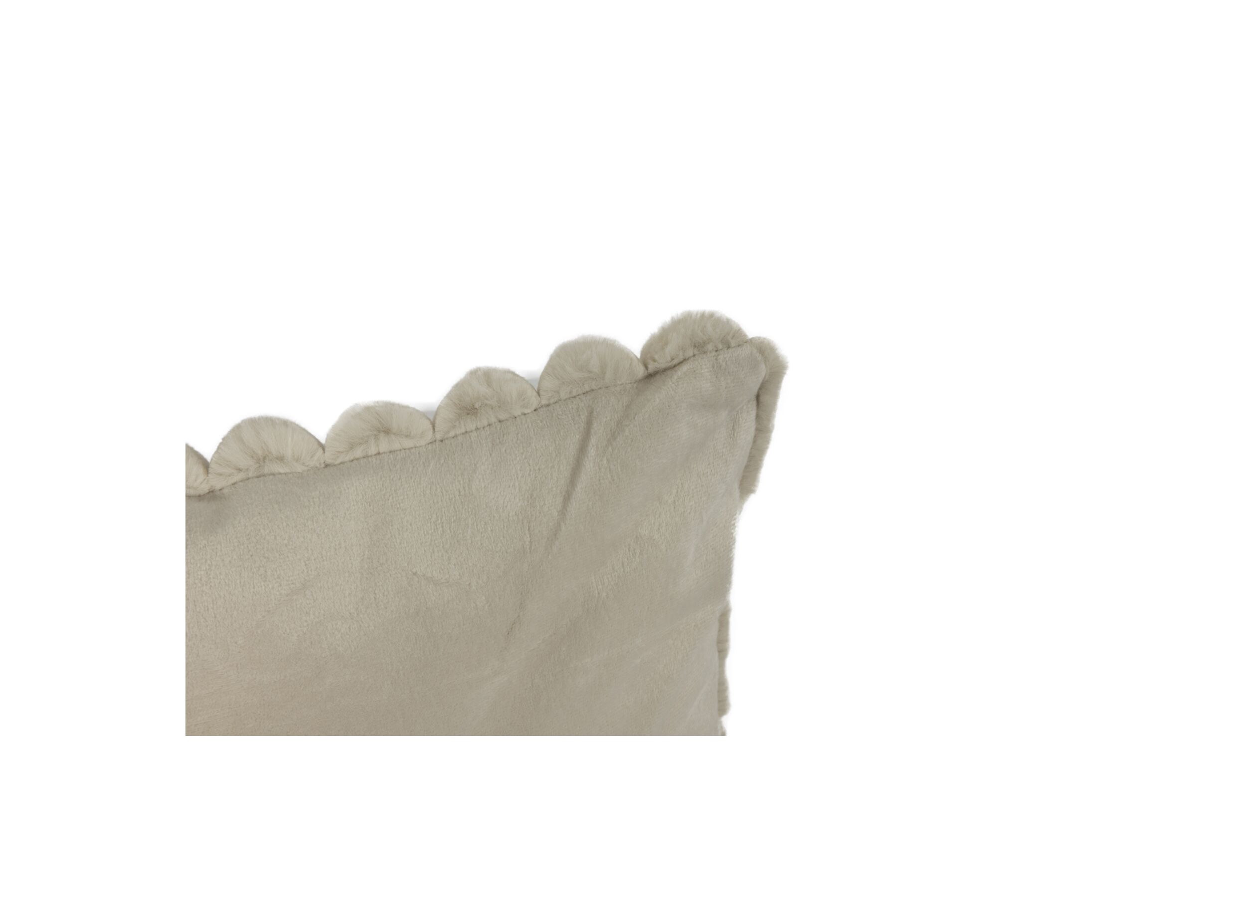 Detail - Coussin Gabriella 45x45cm - imitation fourrure de lapin - beige