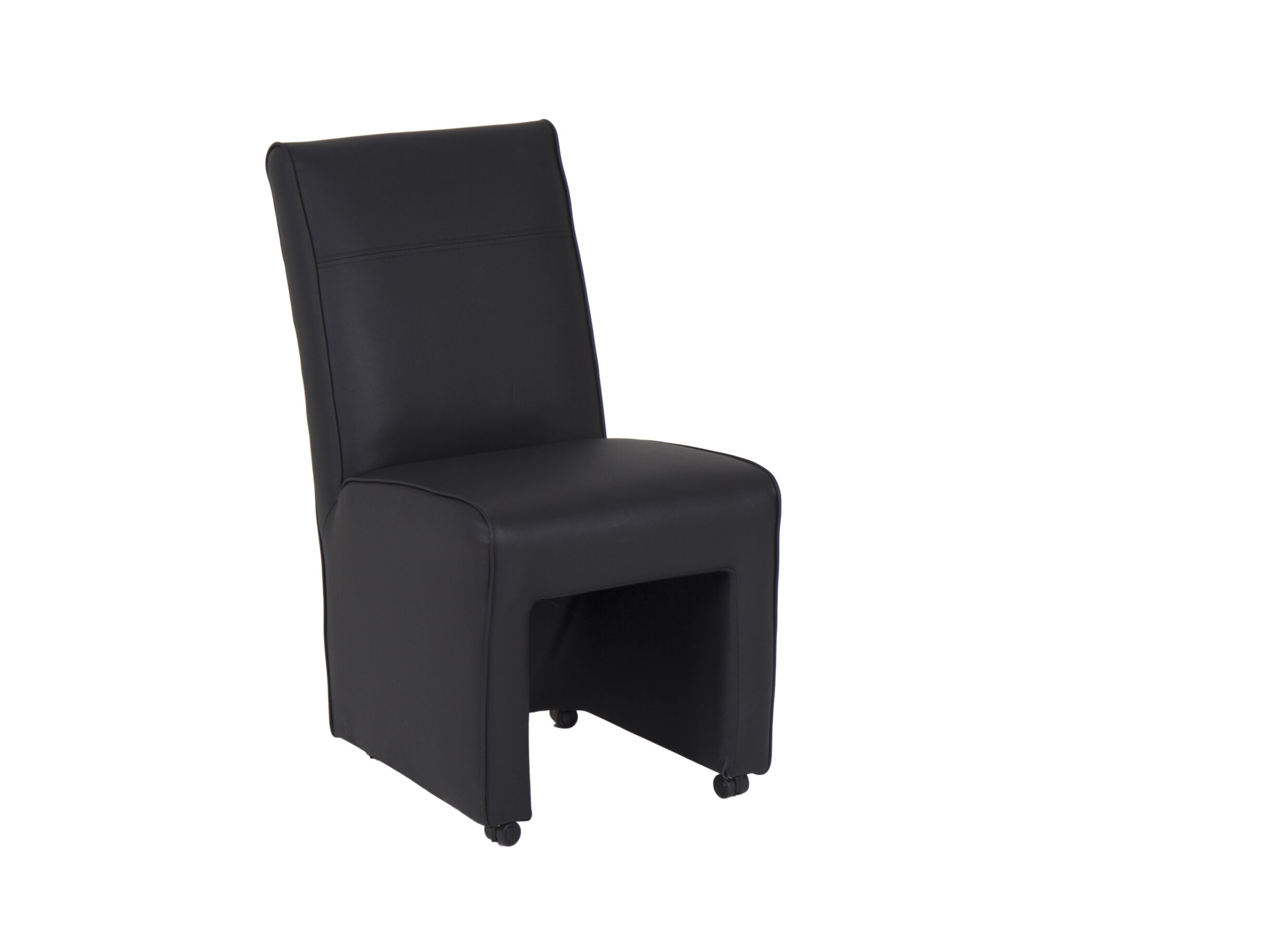 Stoel Omega 50x57x95cm - lederlook - zwart