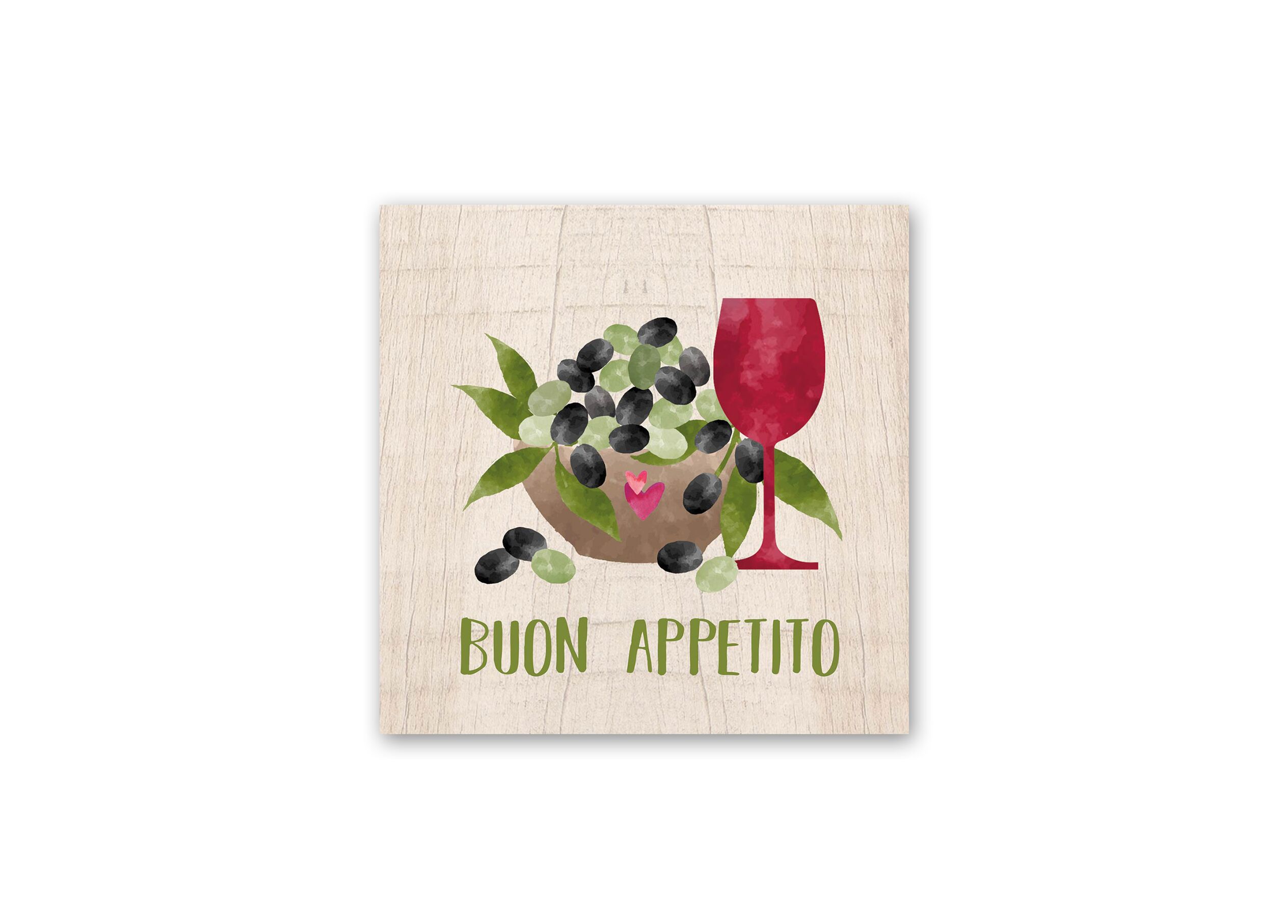 Serviette Buon Appetito 33x33cm multicolor 20 stuks