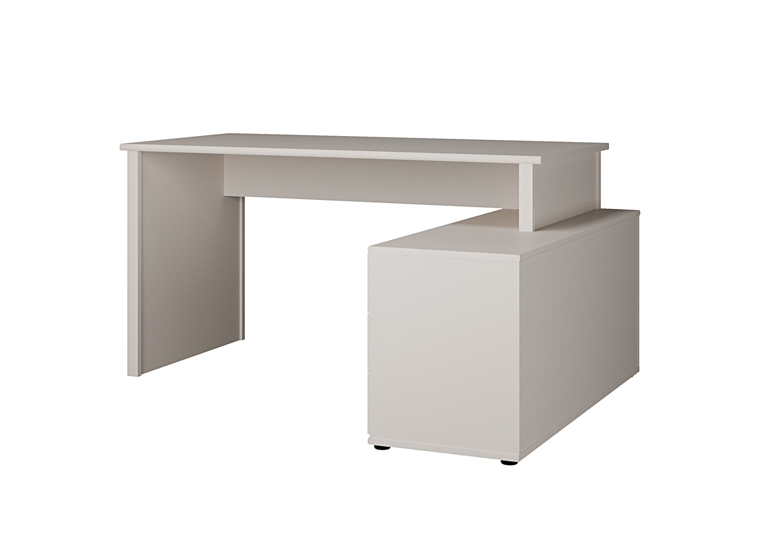 Aperçu - Bureau d'angle Topic avec tiroirs 151x121x75cm - décor - cashmere