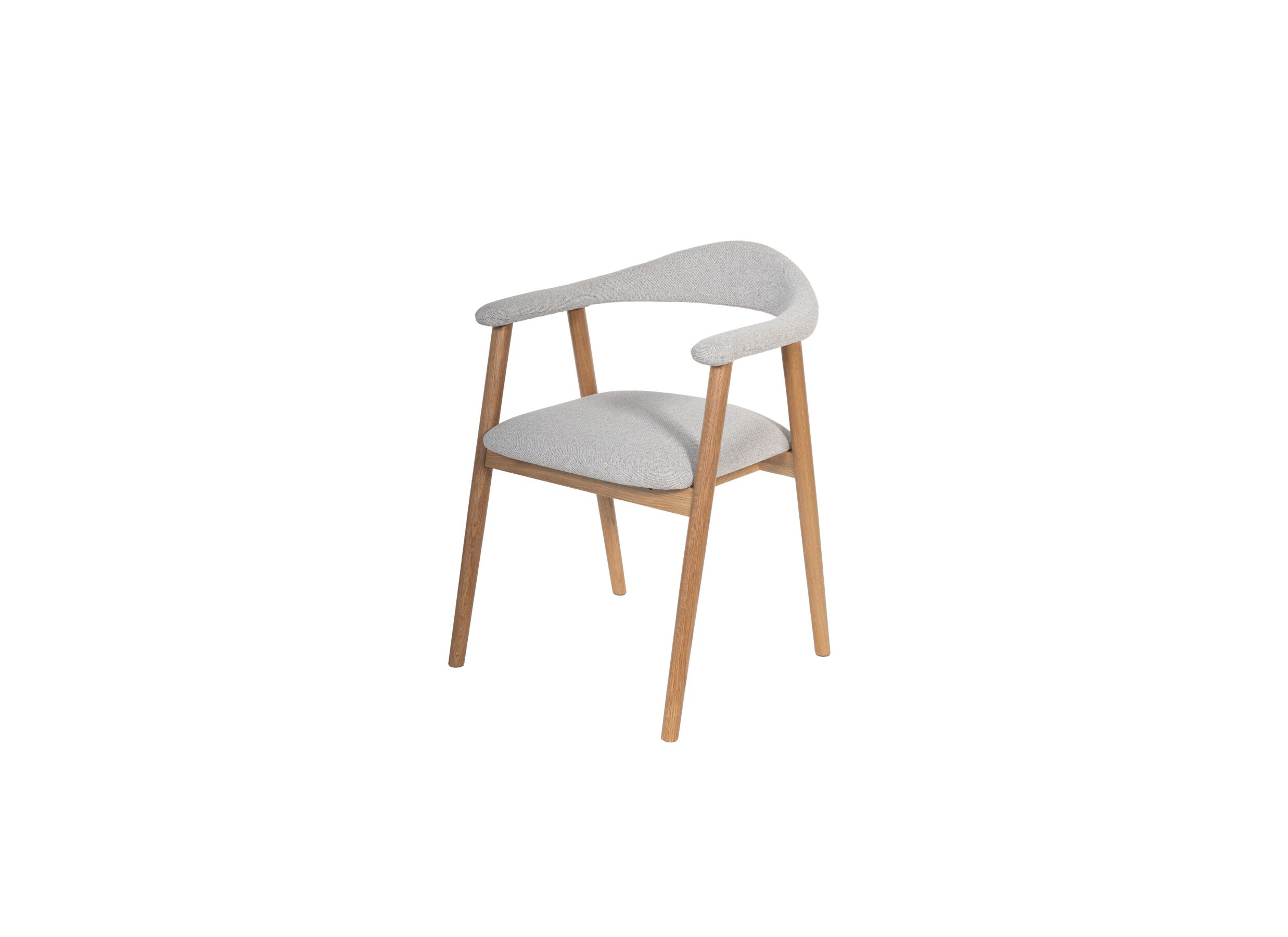 Overzichtsfoto - Stoel Herbie 56x55x73cm - eik massief & stof - beige