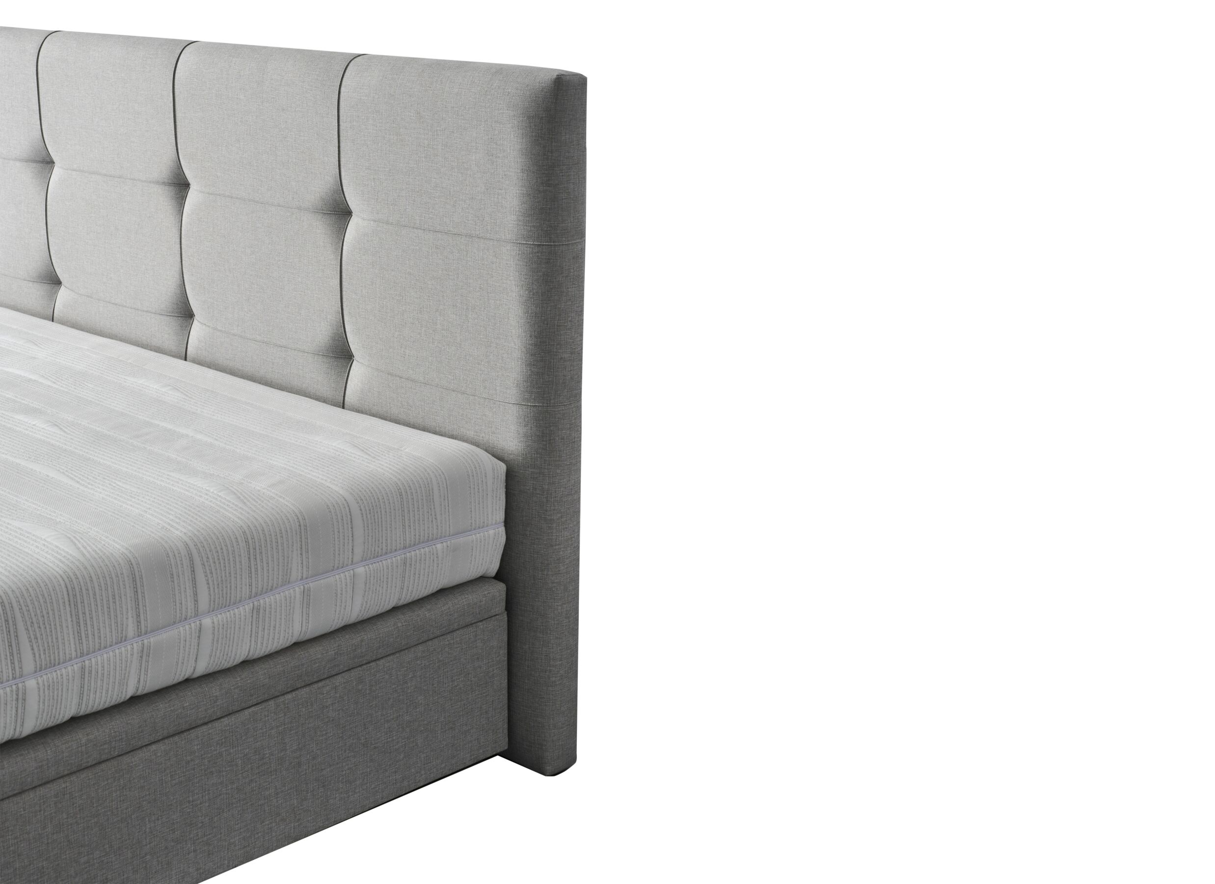 Detailfoto - Bedbox Cosy 140x200cm - stof - lichtgrijs met opbergruimte