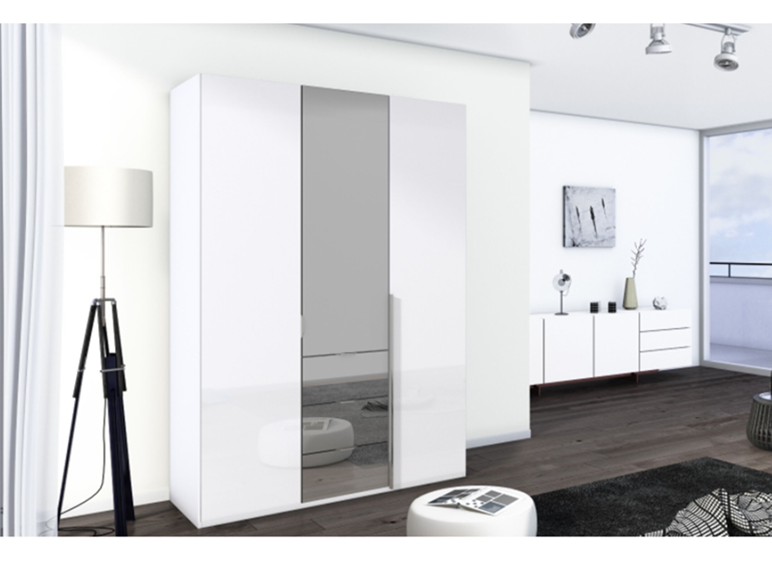 Garde-robe 151cm - Garde-robe 151cm - décor - blanc