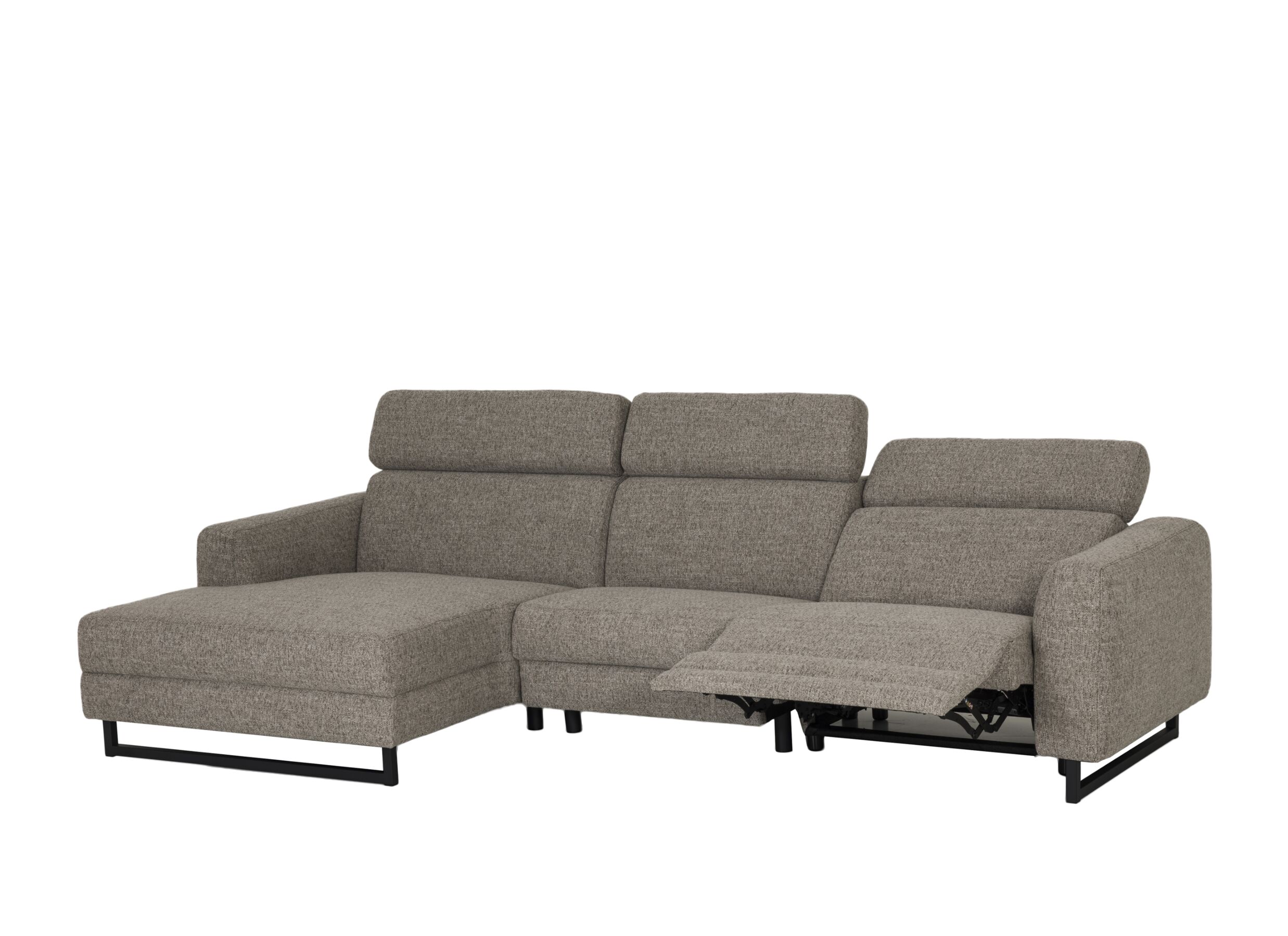 Hoeksalon Vaucluse 314x160cm - stof - mocca met relax - Canapé d'angle Vaucluse 314x160cm - tissu - mocca avec relax