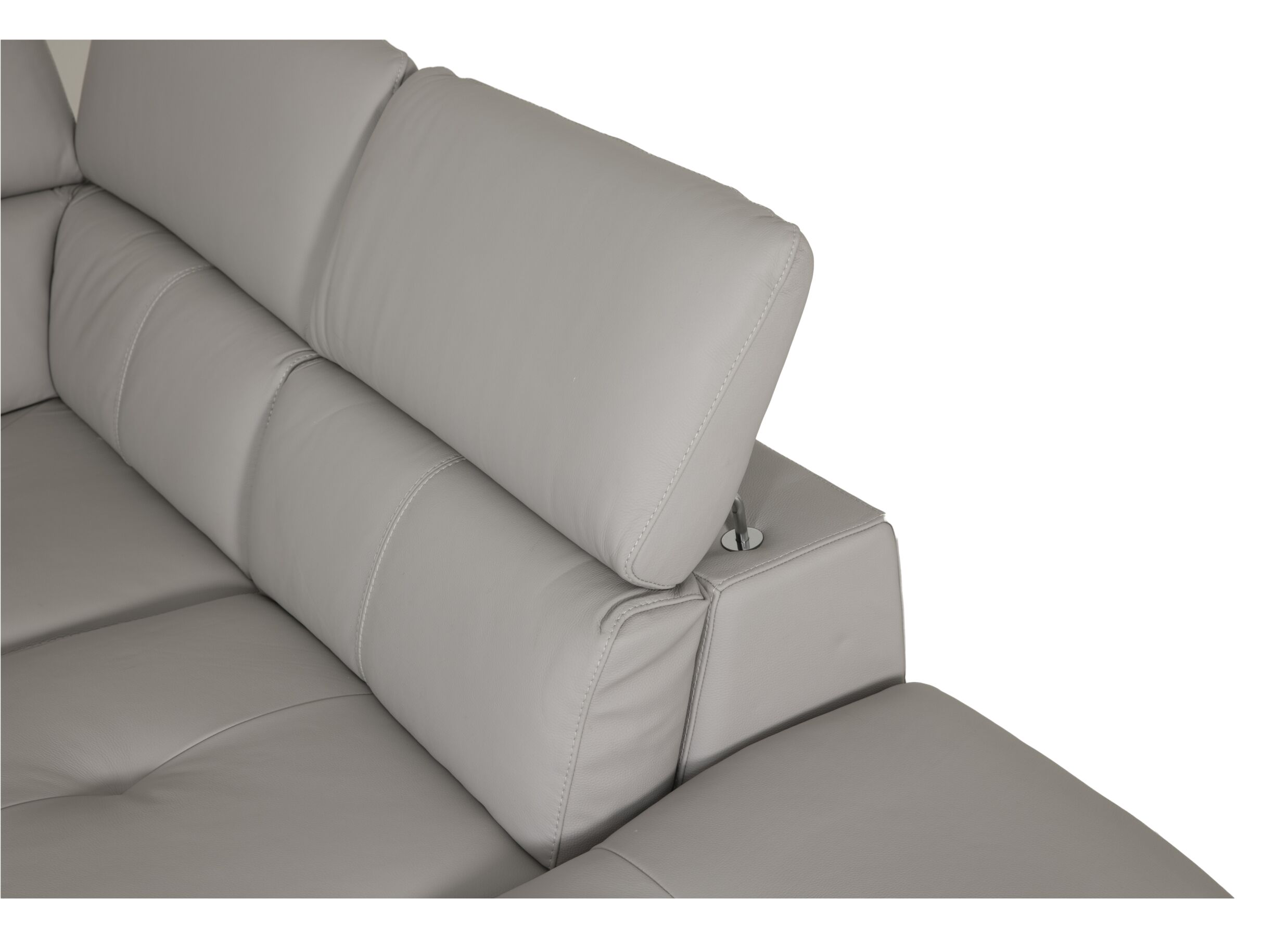 Hoeksalon Sun 298x238cm - leder - grijs met relax