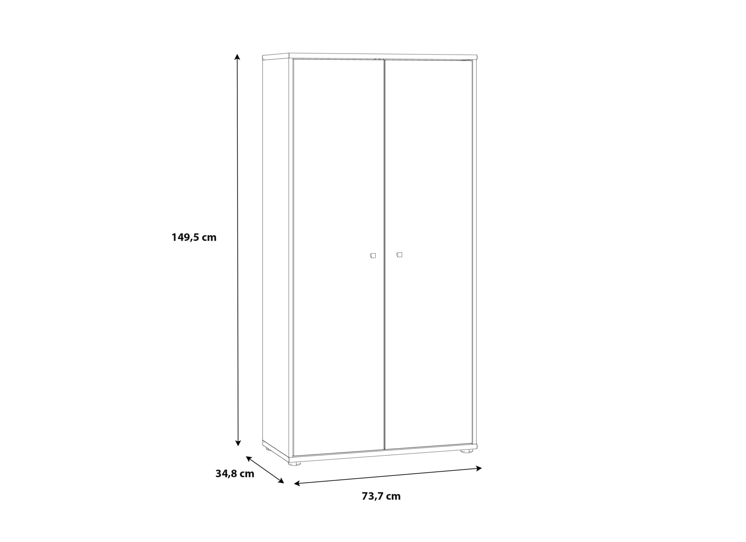 Dimensions - Armoire de rangement Topic 74cm - décor - blanc