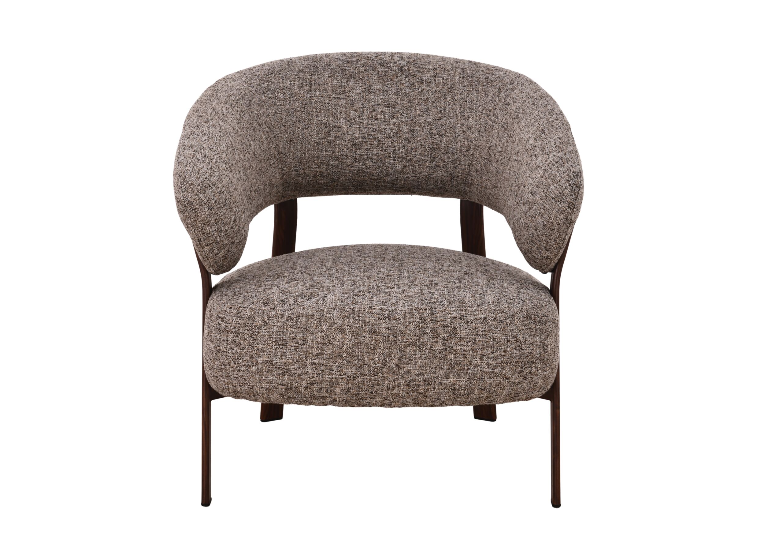 Aperçu - Fauteuil Embo 72x78x76cm - stof & metaal - walnoot