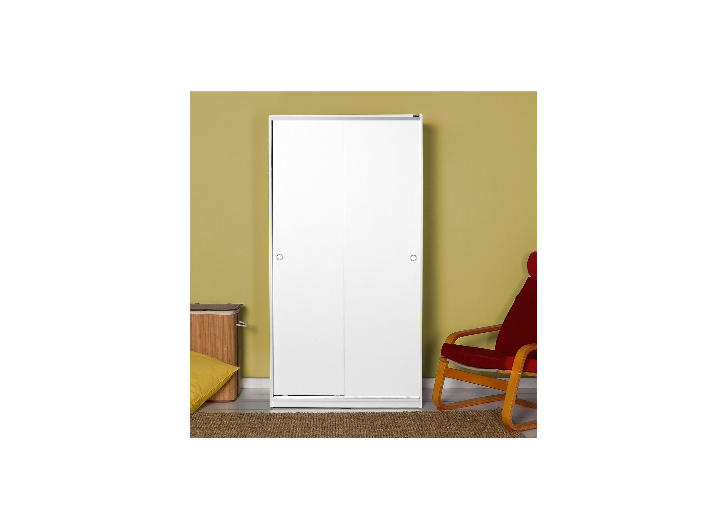 Schuifdeurkast Matamata 94cm - decor - wit