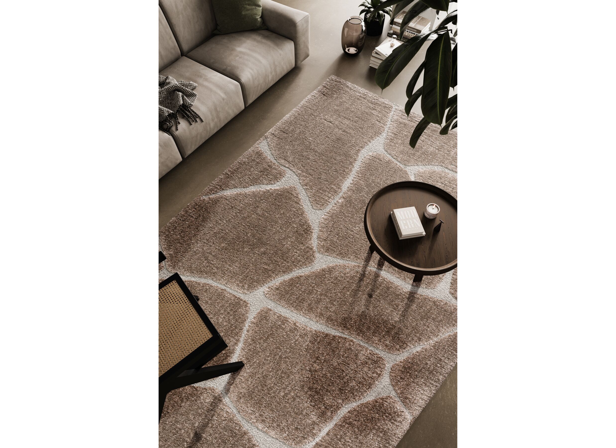 Foto ambiance - Tapis Madagaskar 200x290cm - polyester - brun