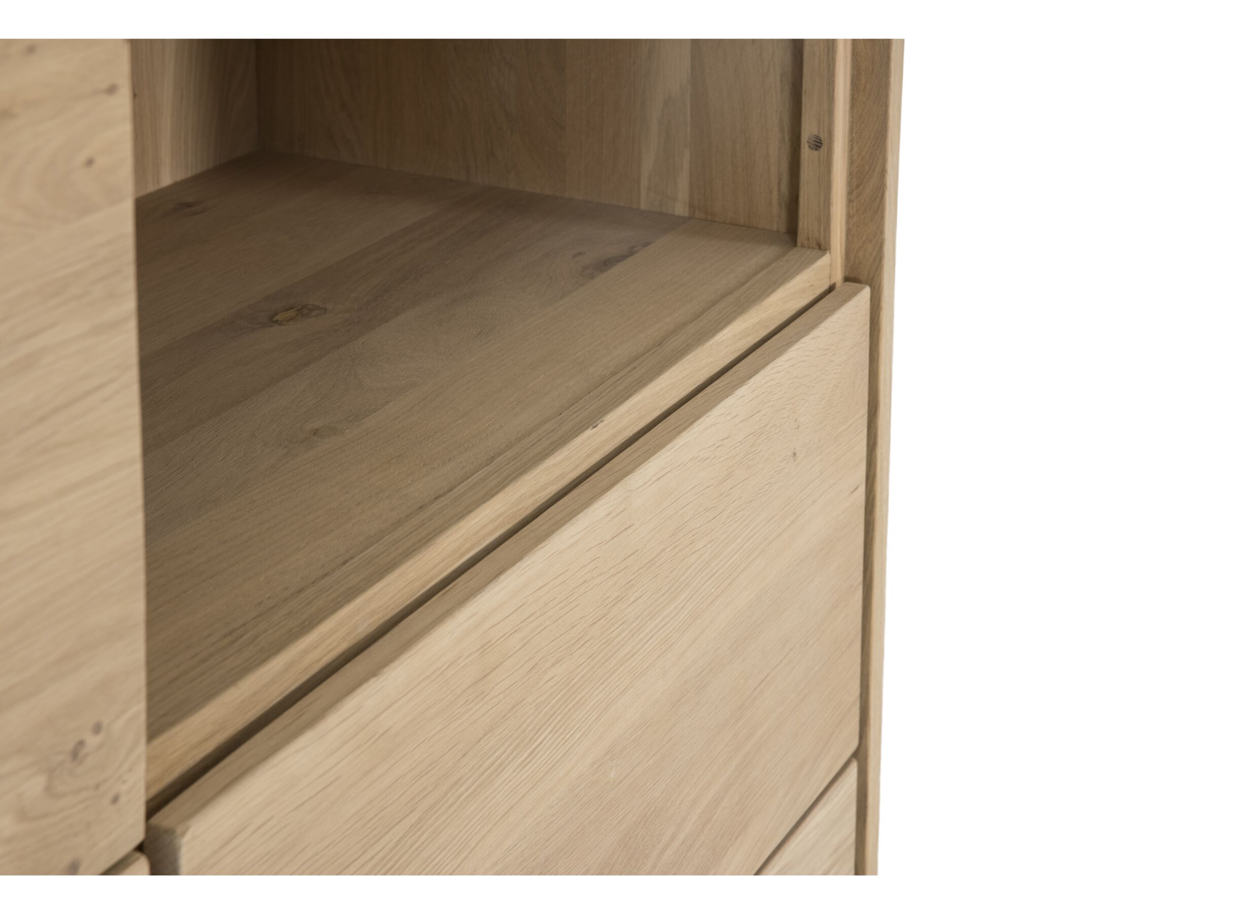 Armoire Nomade 120x45x200cm - chêne massif & placage & décor - naturel