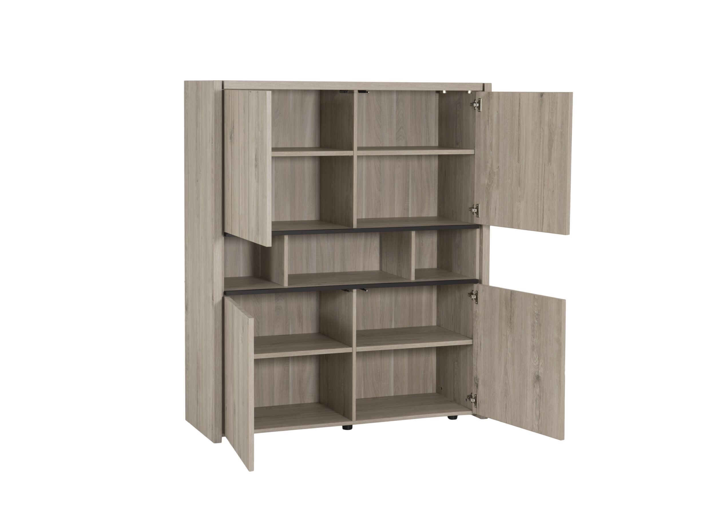 Disposition - Meuble Bar Lucca 140cm - décor - chêne millenium/gris clair