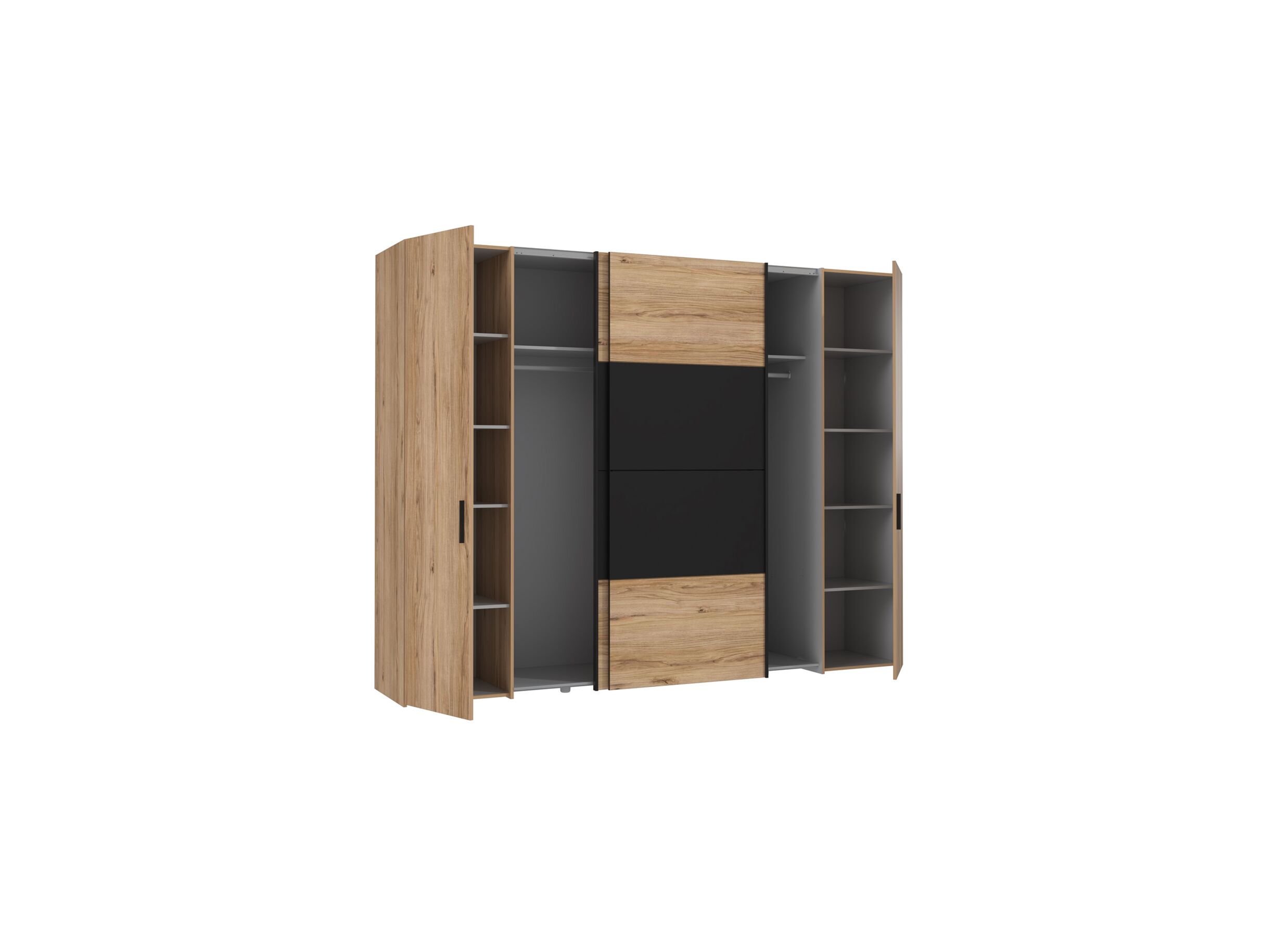 Disposition - Garde-robe Dalate 270cm - décor - chêne châtaignier/noir mat