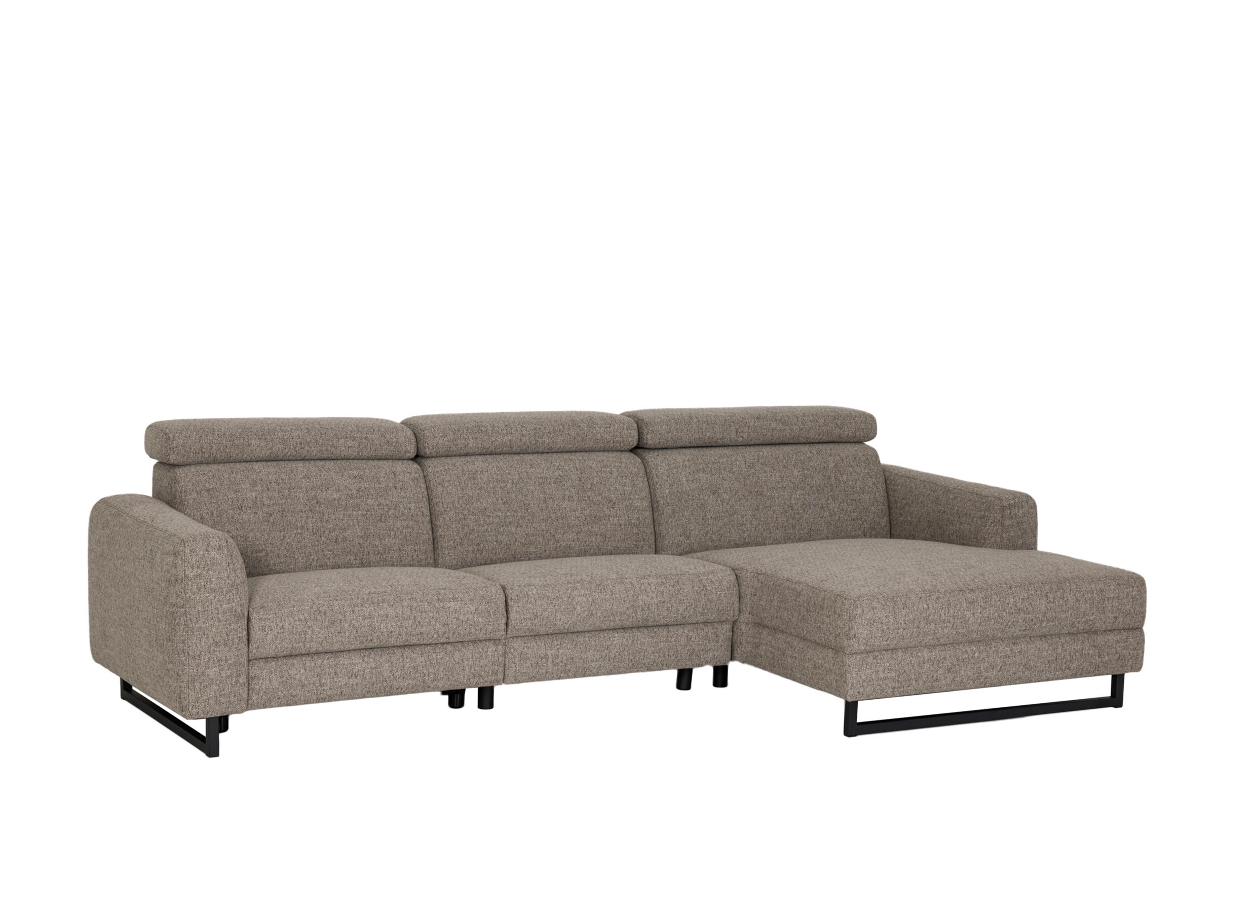 Aperçu - Canapé d'angle Vaucluse 314x160cm - tissu - mocca avec relax & siège dur