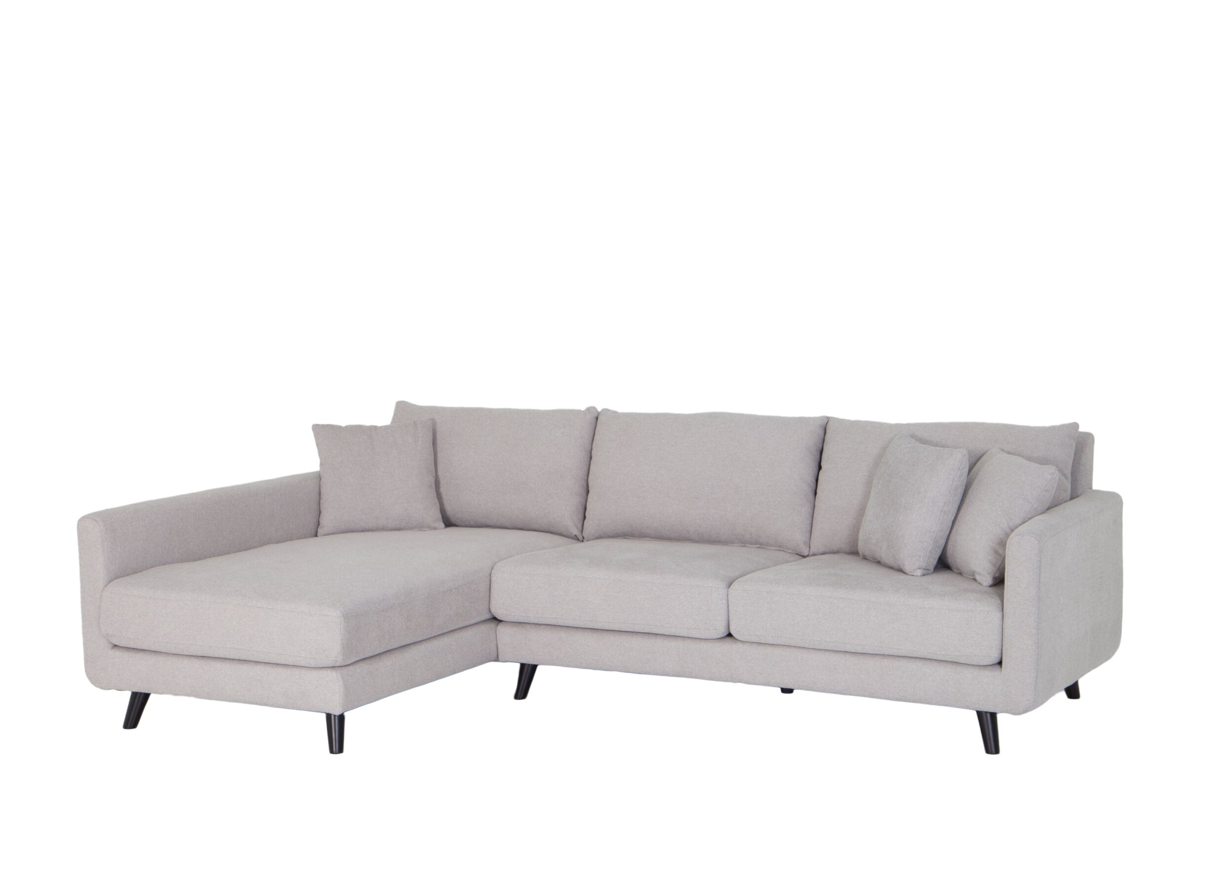 Hoeksalon Pretorio 264x167cm - stof - grijs