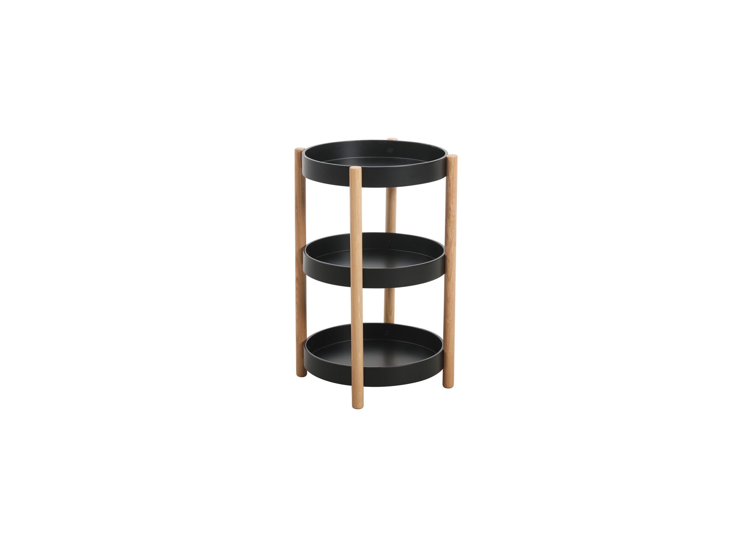 Bijzettafel Cage Ø41cm - meubelplaat hout - zwart bruin - Table d'appoint Cage Ø41cm - plaque de meuble chêne - noir brun