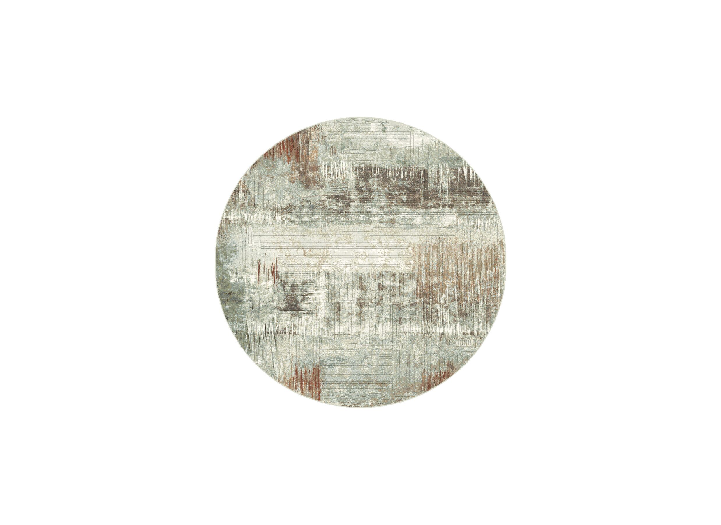 Tapis rond Aspero Ø200cm poils courts multicolore - Tapis rond Aspero Ø200cm - polyester - multicolore