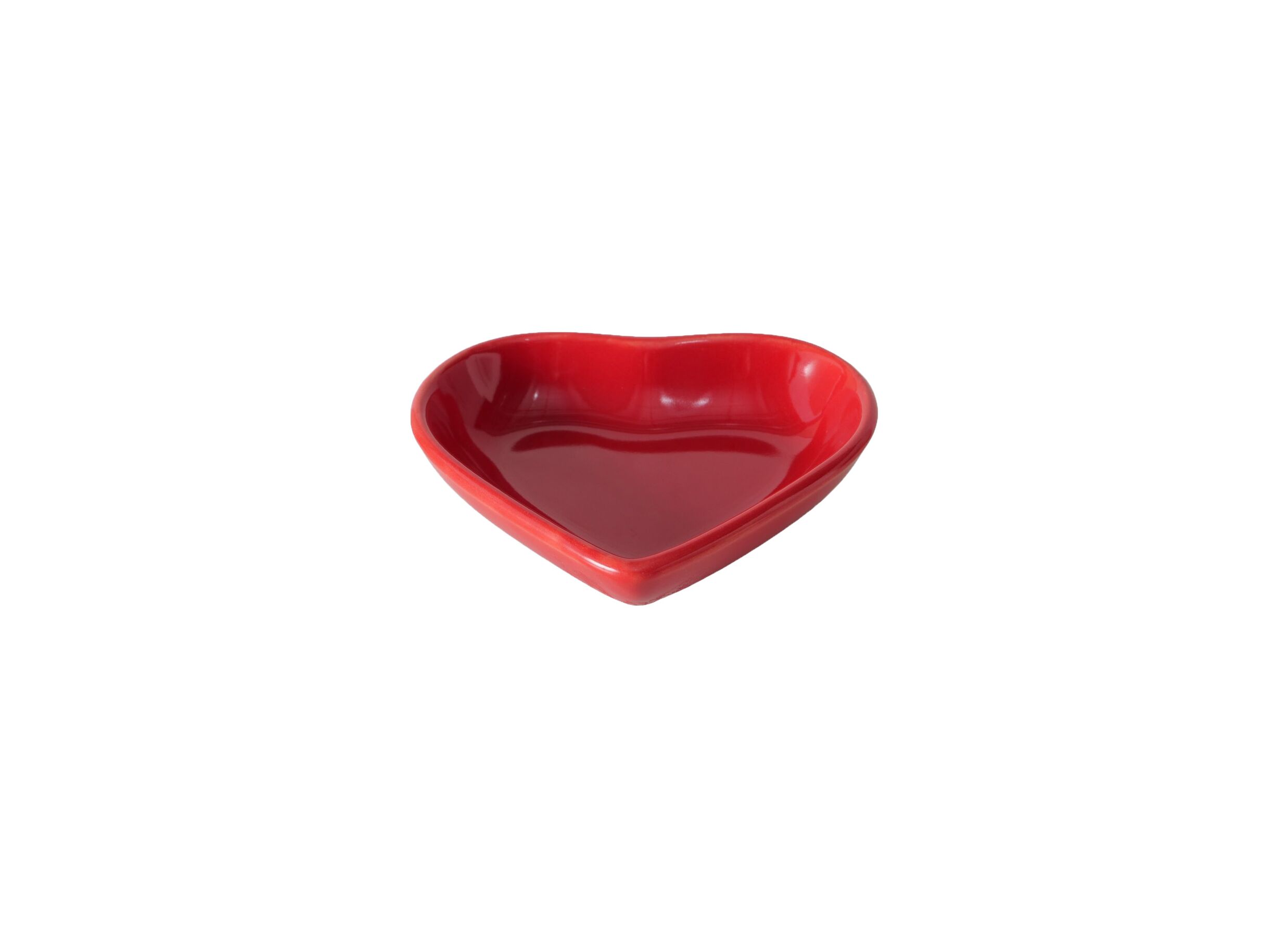 Overzichtsfoto - Schaal Hart Ø12,8cm - keramiek - rood