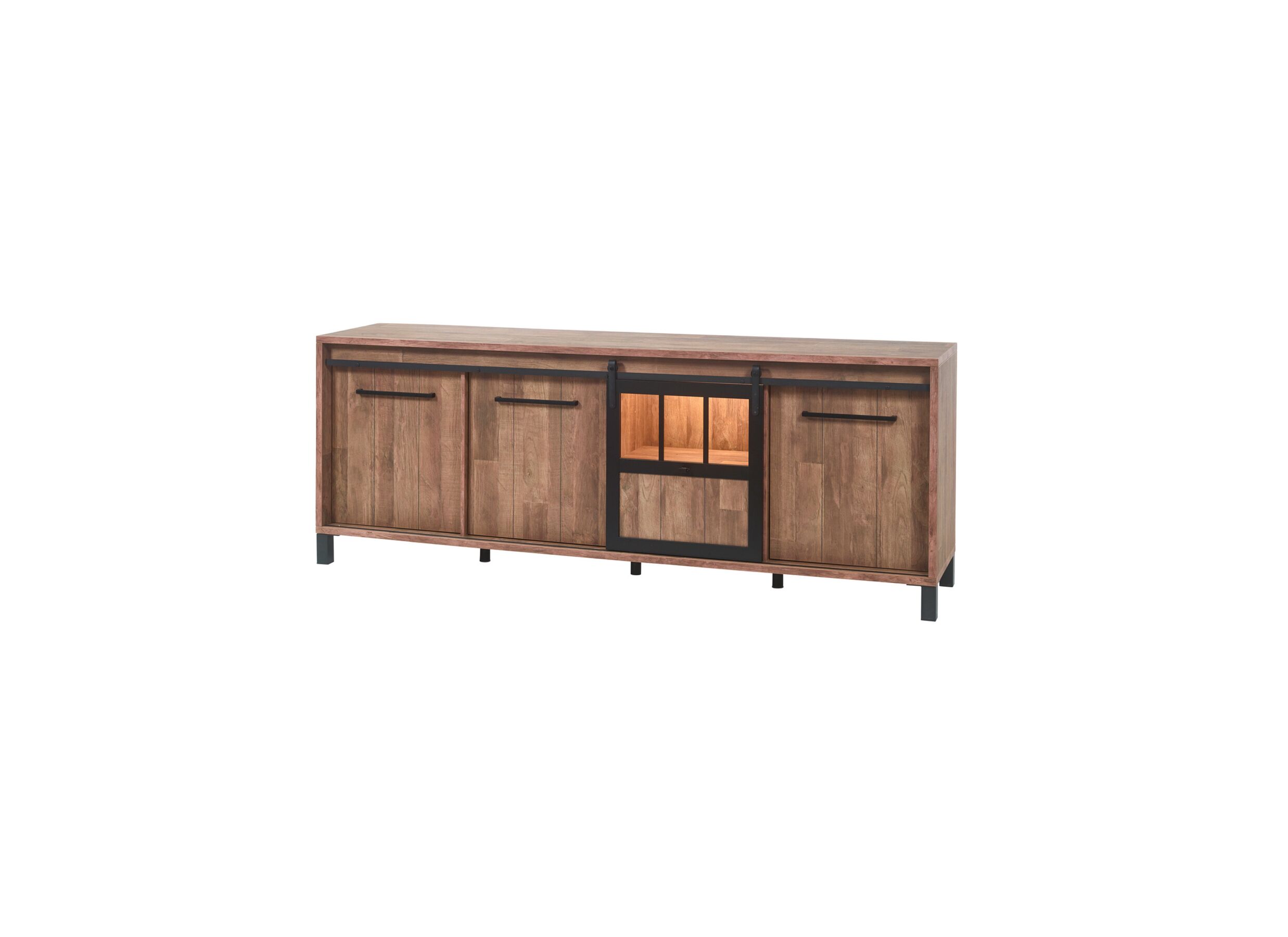 Detail - Buffet 238cm - film décoratif - old teak & matt black