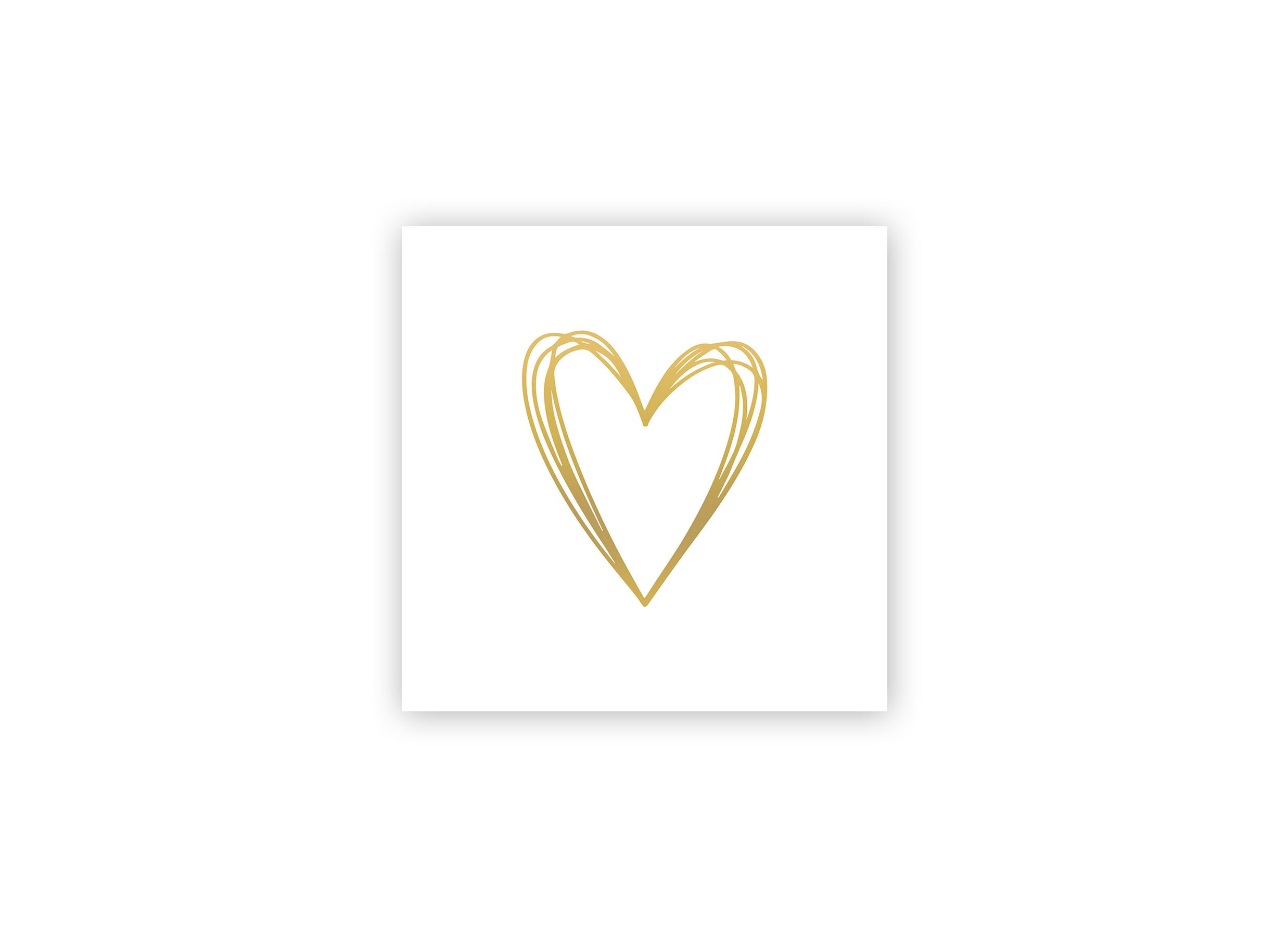 Serviette Pure Heart 33x33cm or 20 pièces - Serviette Pure Heart 33x33cm or 20 pièces