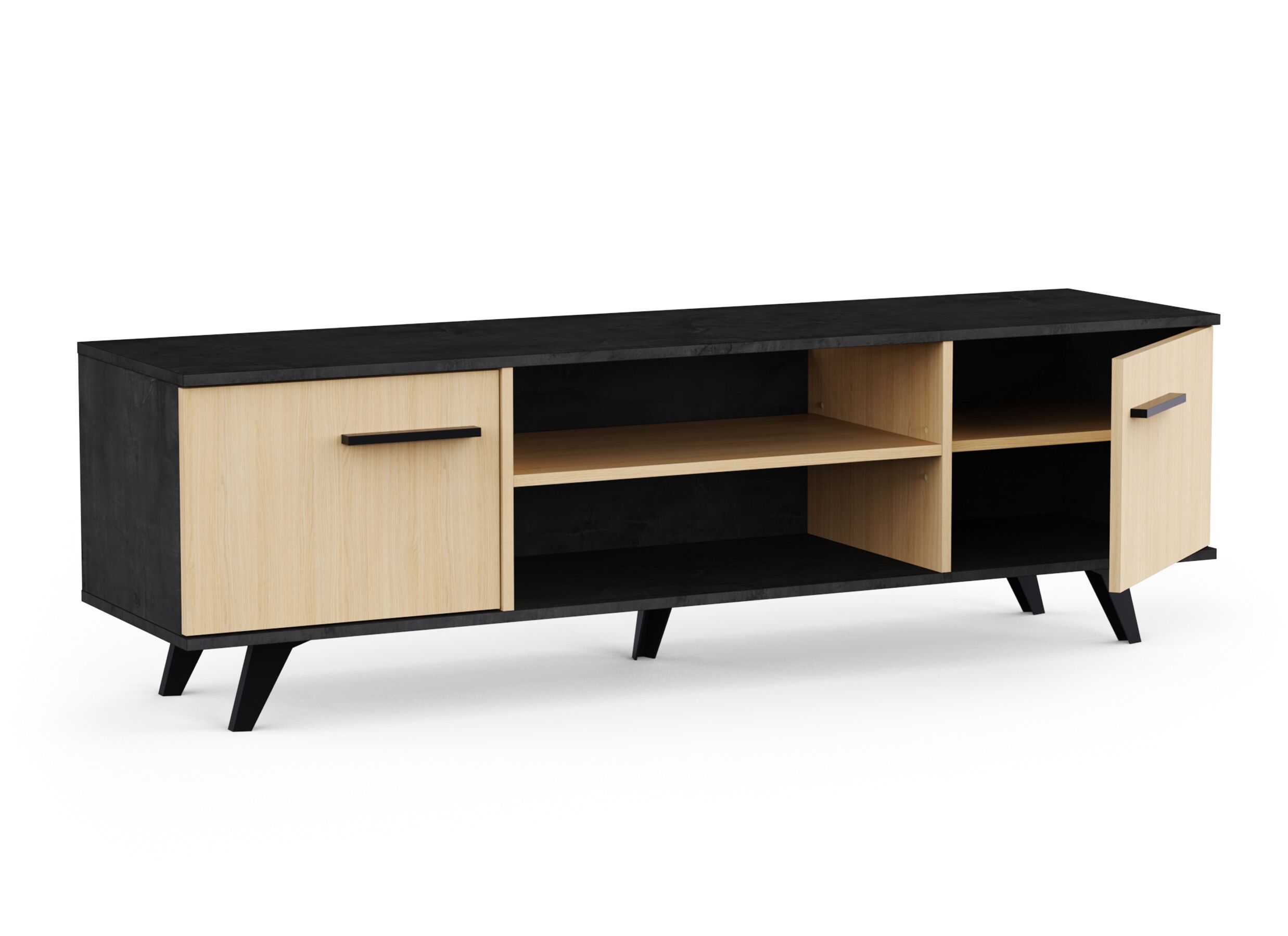 Disposition - Meuble TV Kent 151cm - décor - chêne de fil & sidewalk