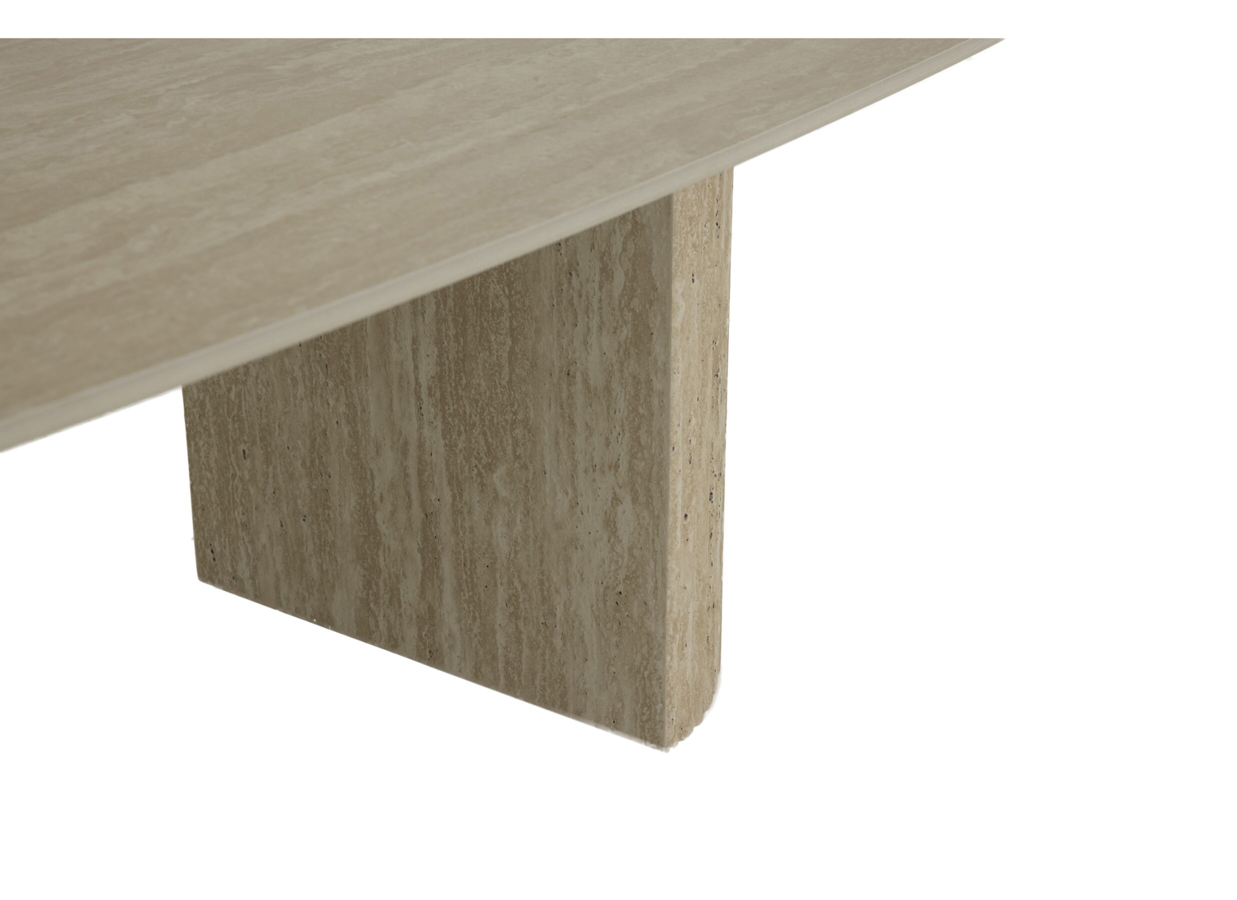 Detail - Table basse 130x70cm - céramique - beige travertin look