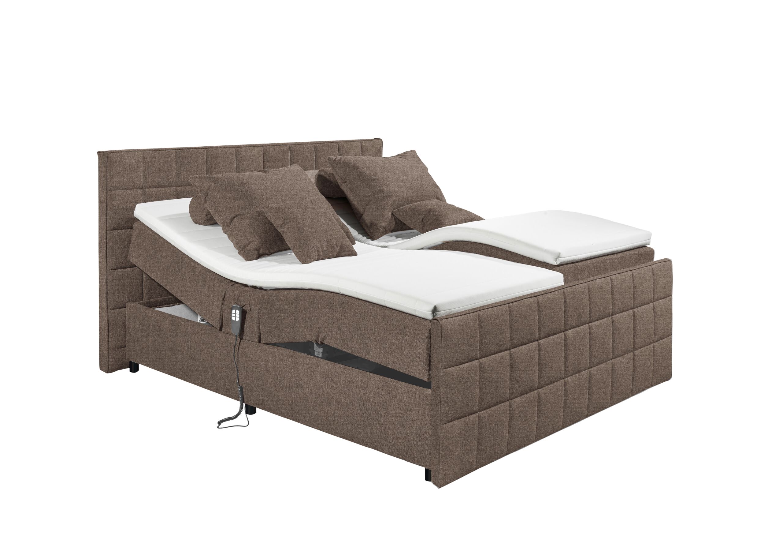 Overzichtsfoto - Bedbox Gabun 180x200cm - stof - espresso elektrisch