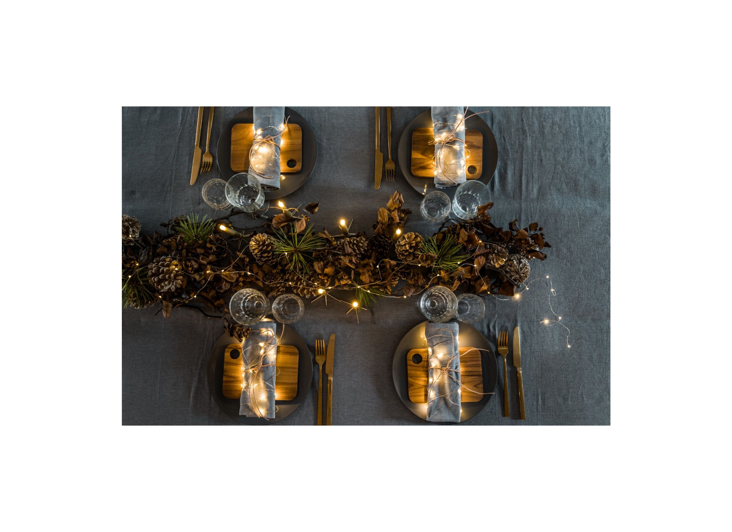 Foto ambiance - Guirlande luminaire Knirke 390cm 40LED - plastique - or