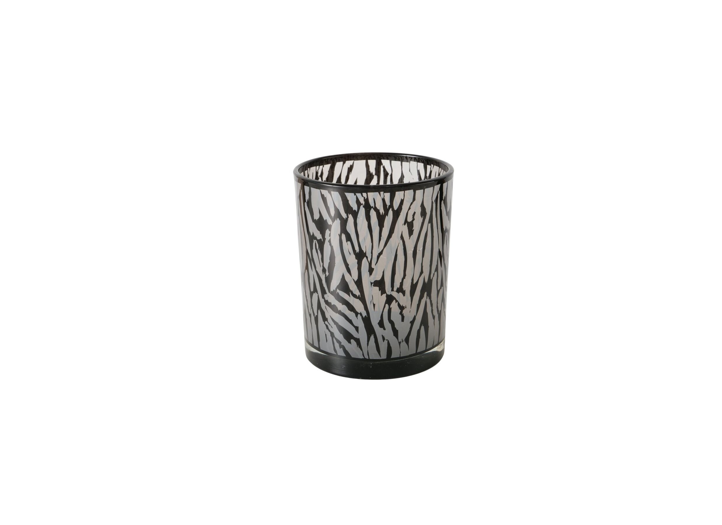 Aperçu - Porte-bougie Thato H8cm & H12cm - verre - beige/noir lot de 2