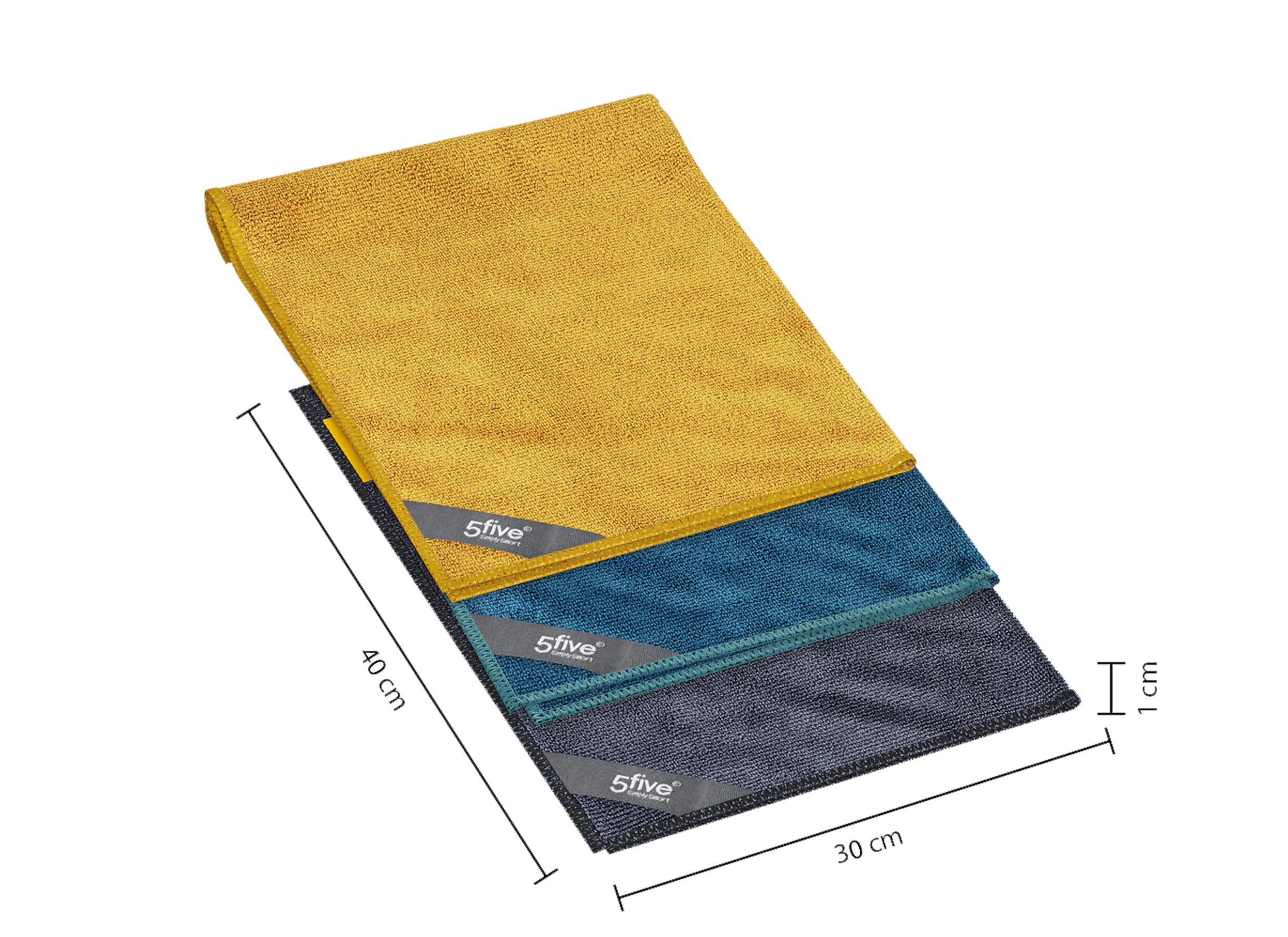 Afmetingen - Microvezeldoek 30x40cm - polyester - multicolor set van 3