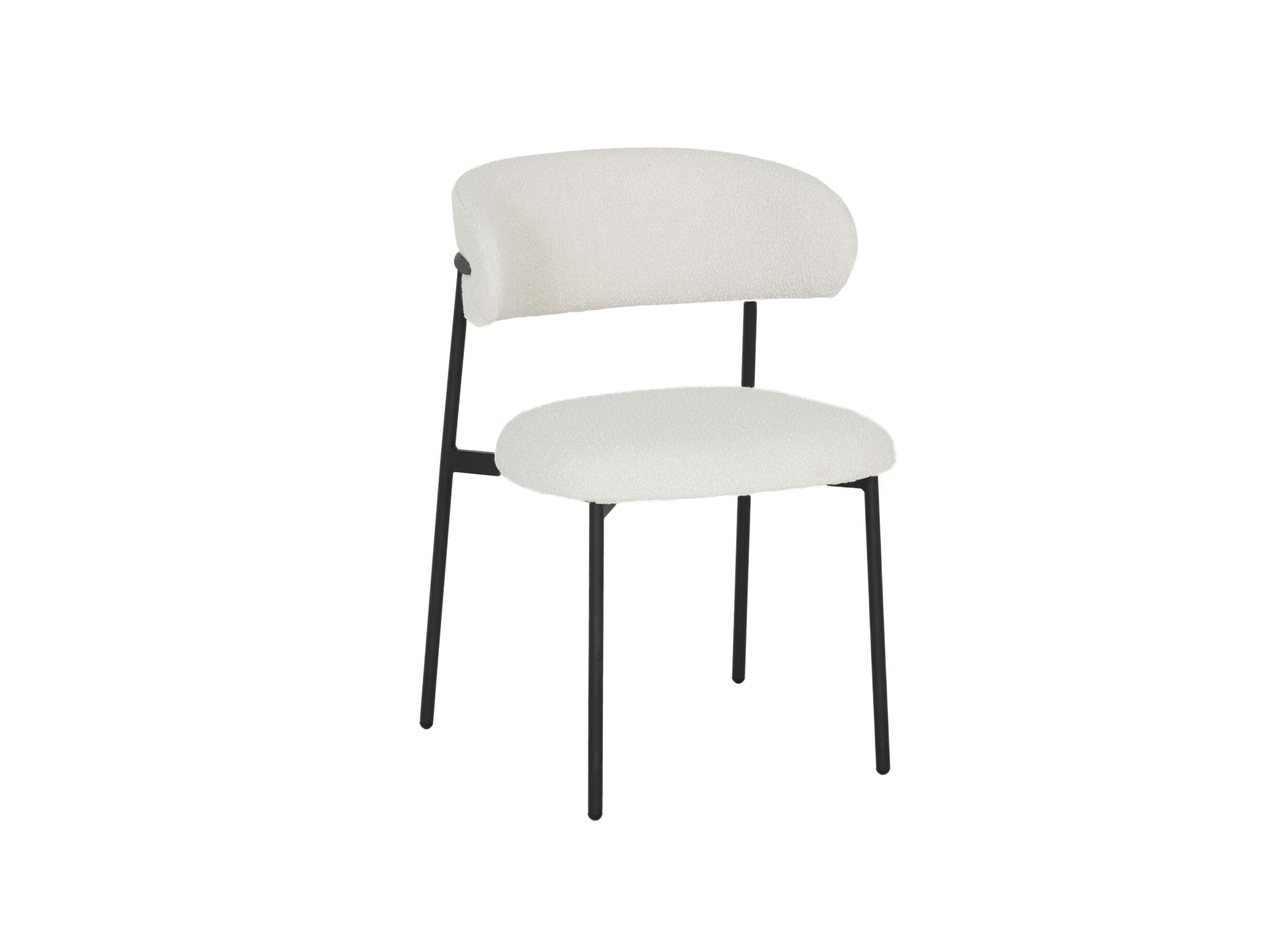 Stoel Luke 54,5x58x79cm - bouclé - wit