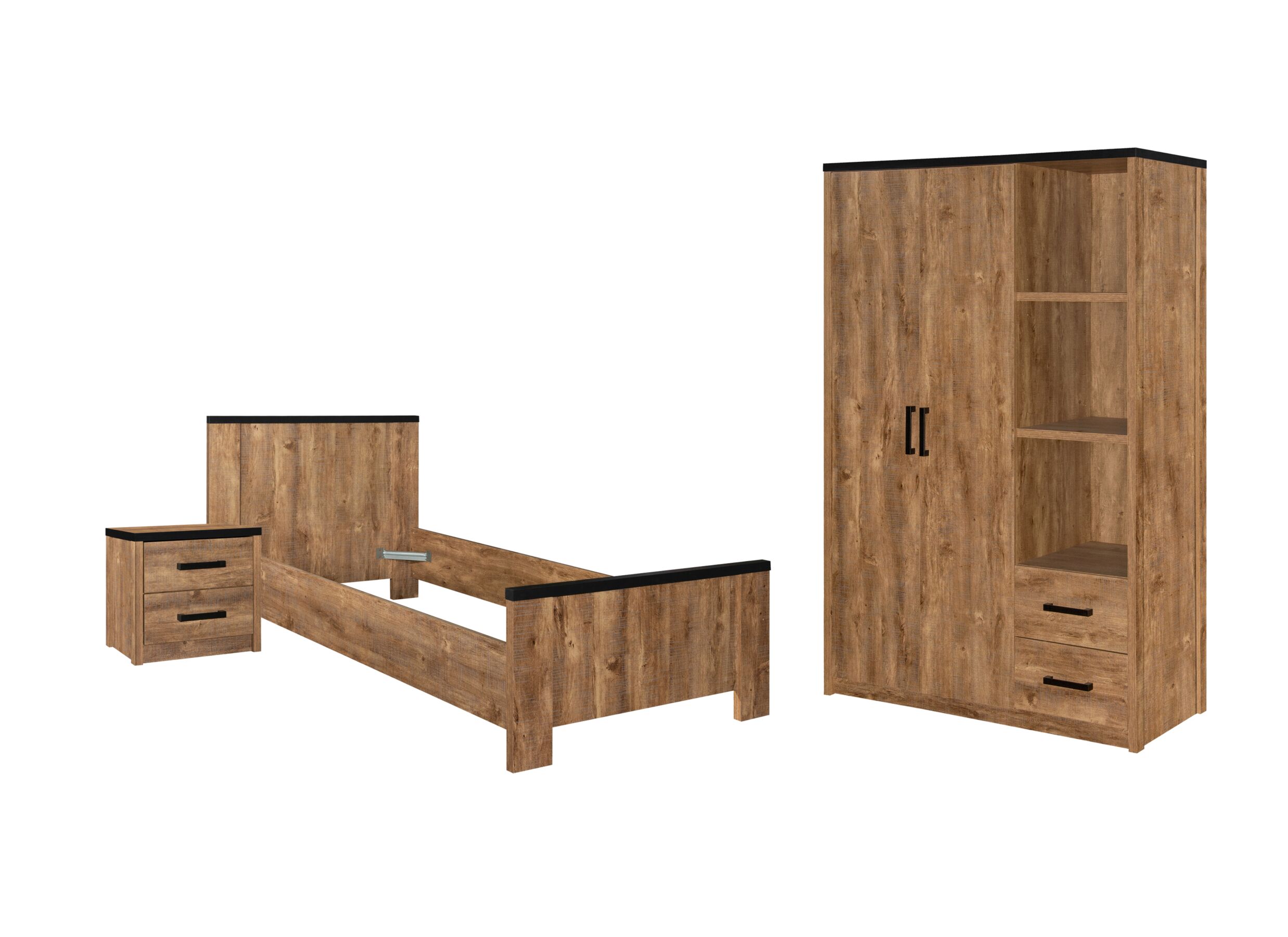 Photo ensemble - Table de chevet Esra 48x39x50cm