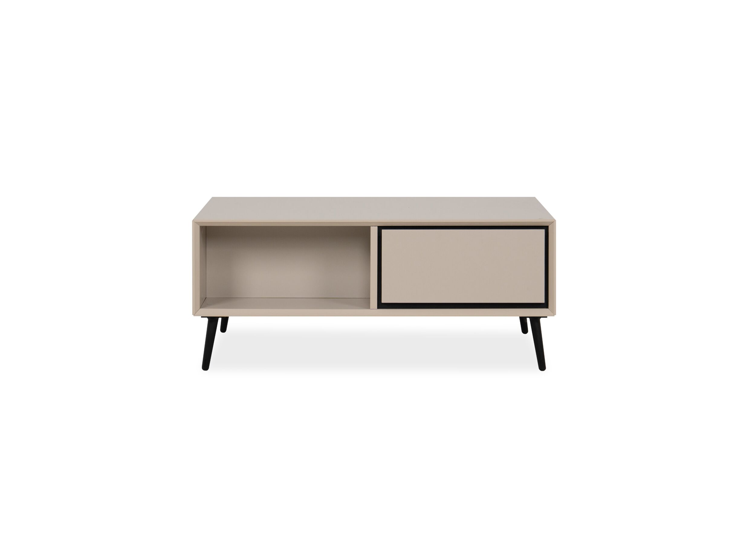 Table basse Arona 94x55cm avec rangement - mélamine - capuccino